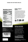 Terrasoul Superfoods Noni Fruit Powder 16-ounce pouch back view