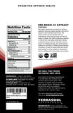 Terrasoul Superfoods Red Reishi Mushroom 4:1 Extract Powder back view with nutritional information