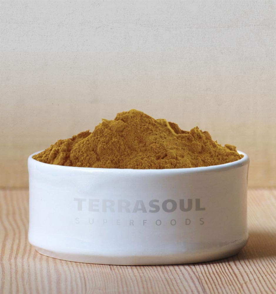 Terrasoul Superfoods Red Reishi Mushroom 4:1 Extract Powder side view showing packaging details