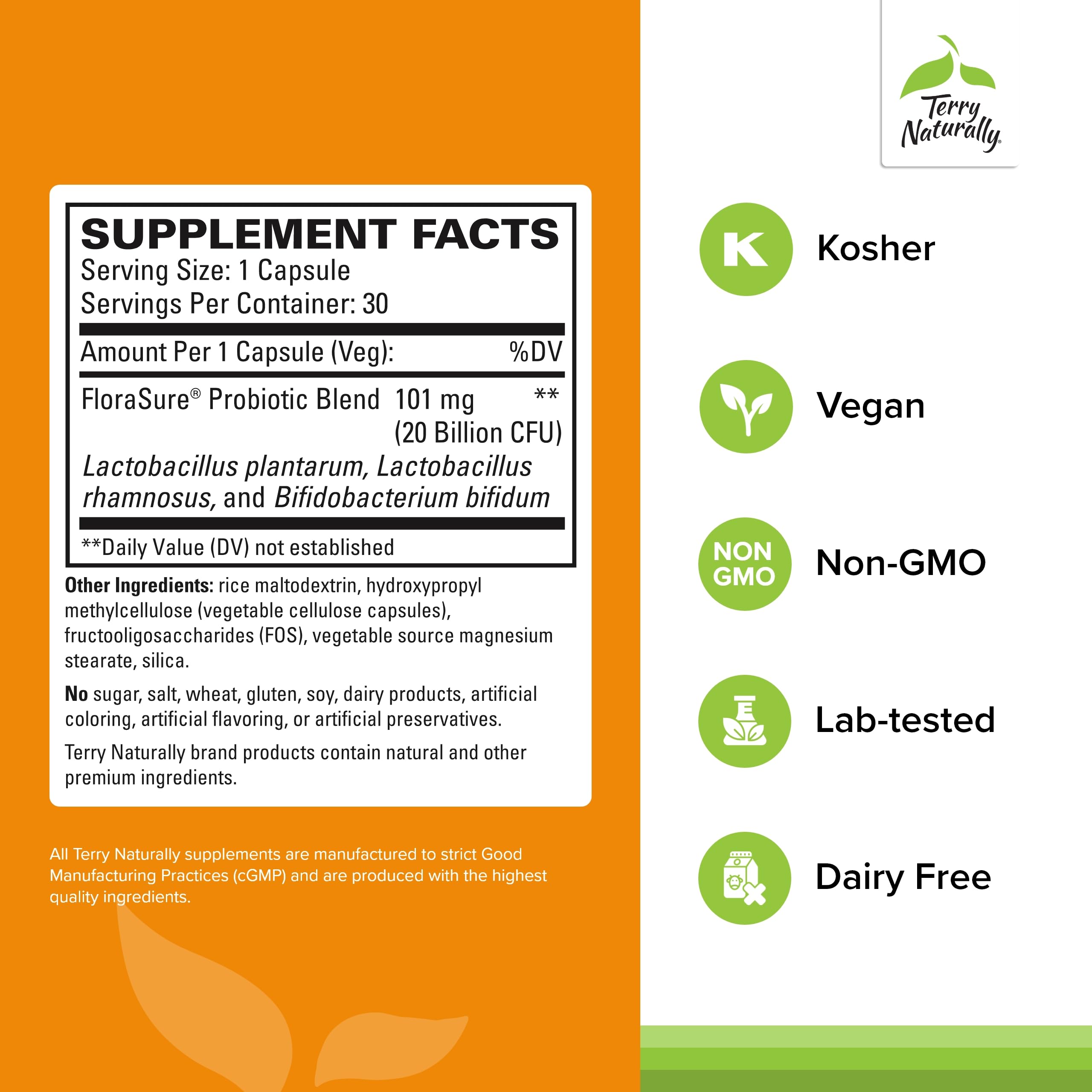 Terry Naturally Acidophilus Probiotic Supplement packaging