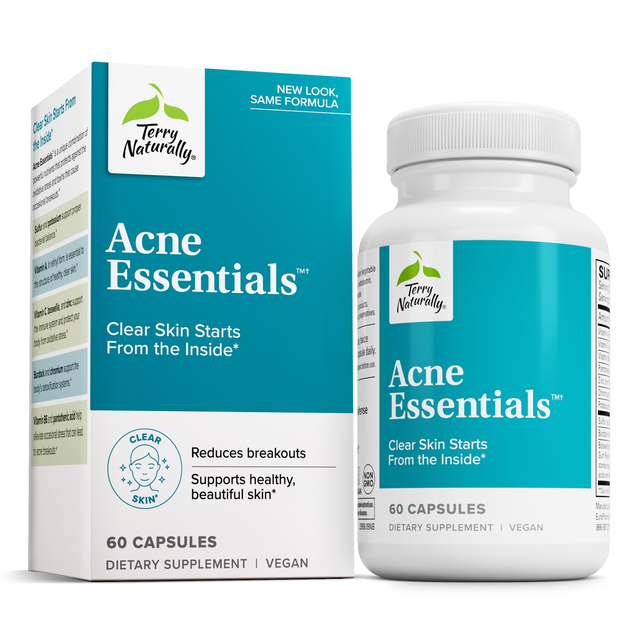 Terry Naturally Acne Essentials 14g supplement front view