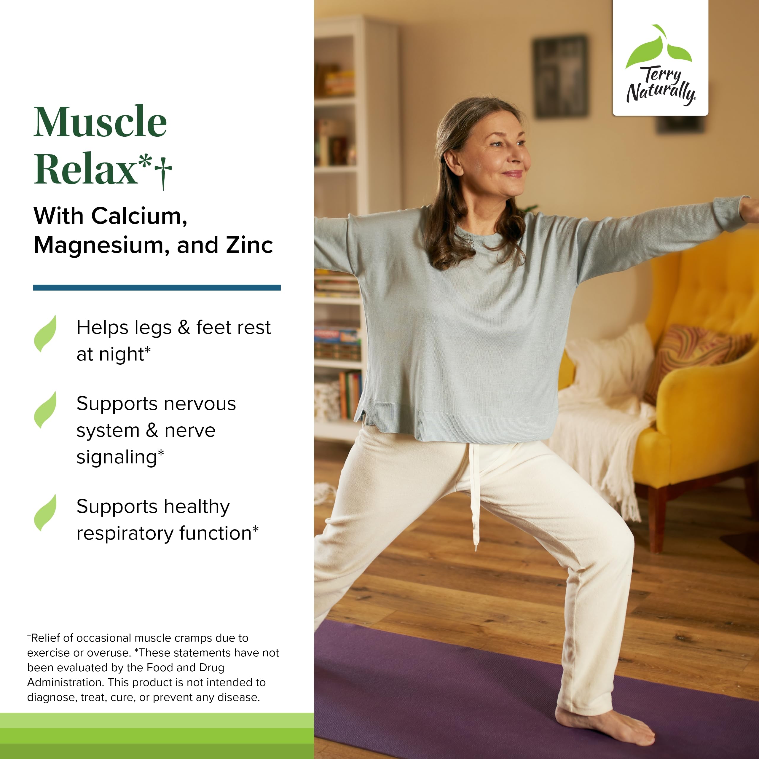 Terry Naturally Calcium Magnesium Zinc Supplement capsule close-up