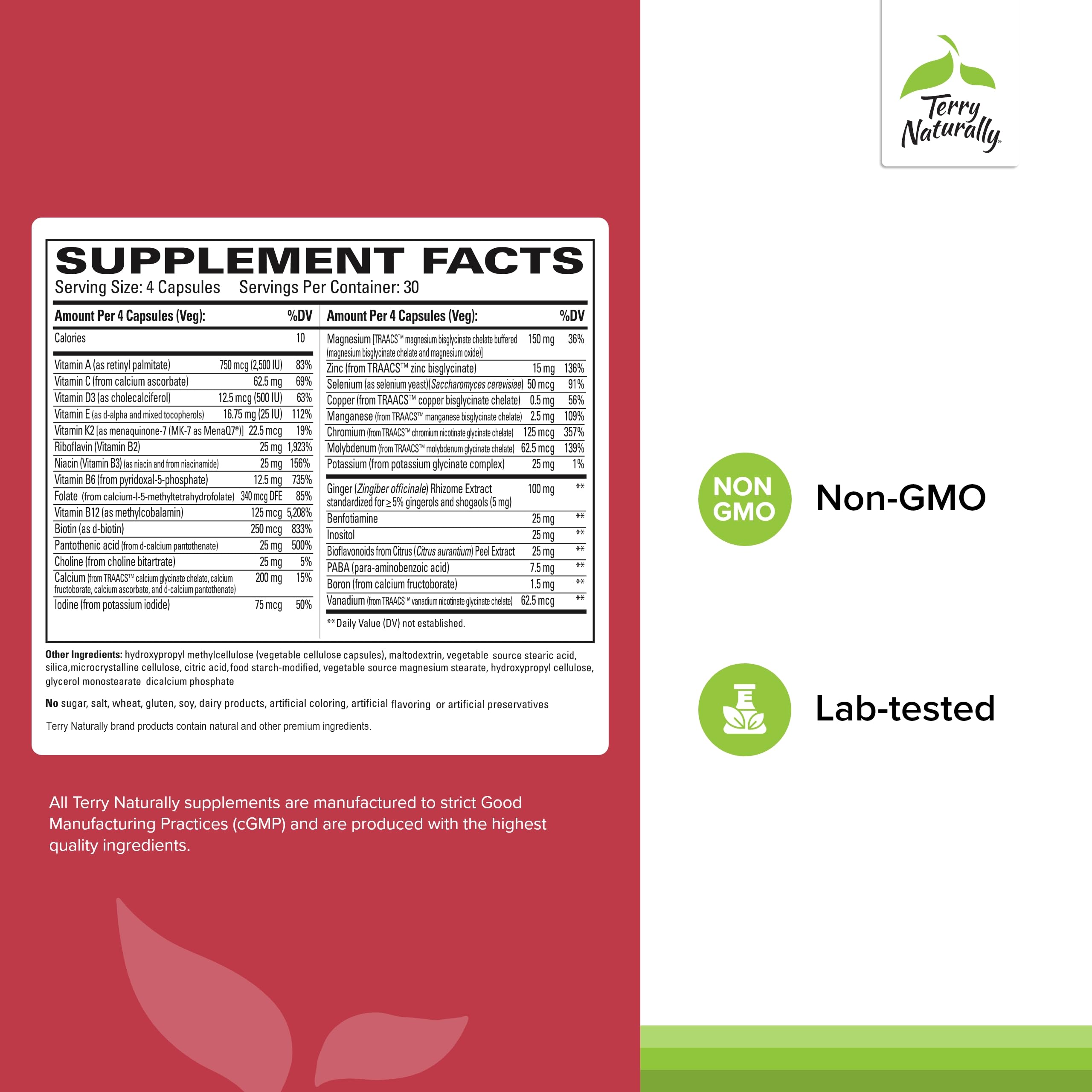 Terry Naturally Comprehensive Mineral Supplement side view