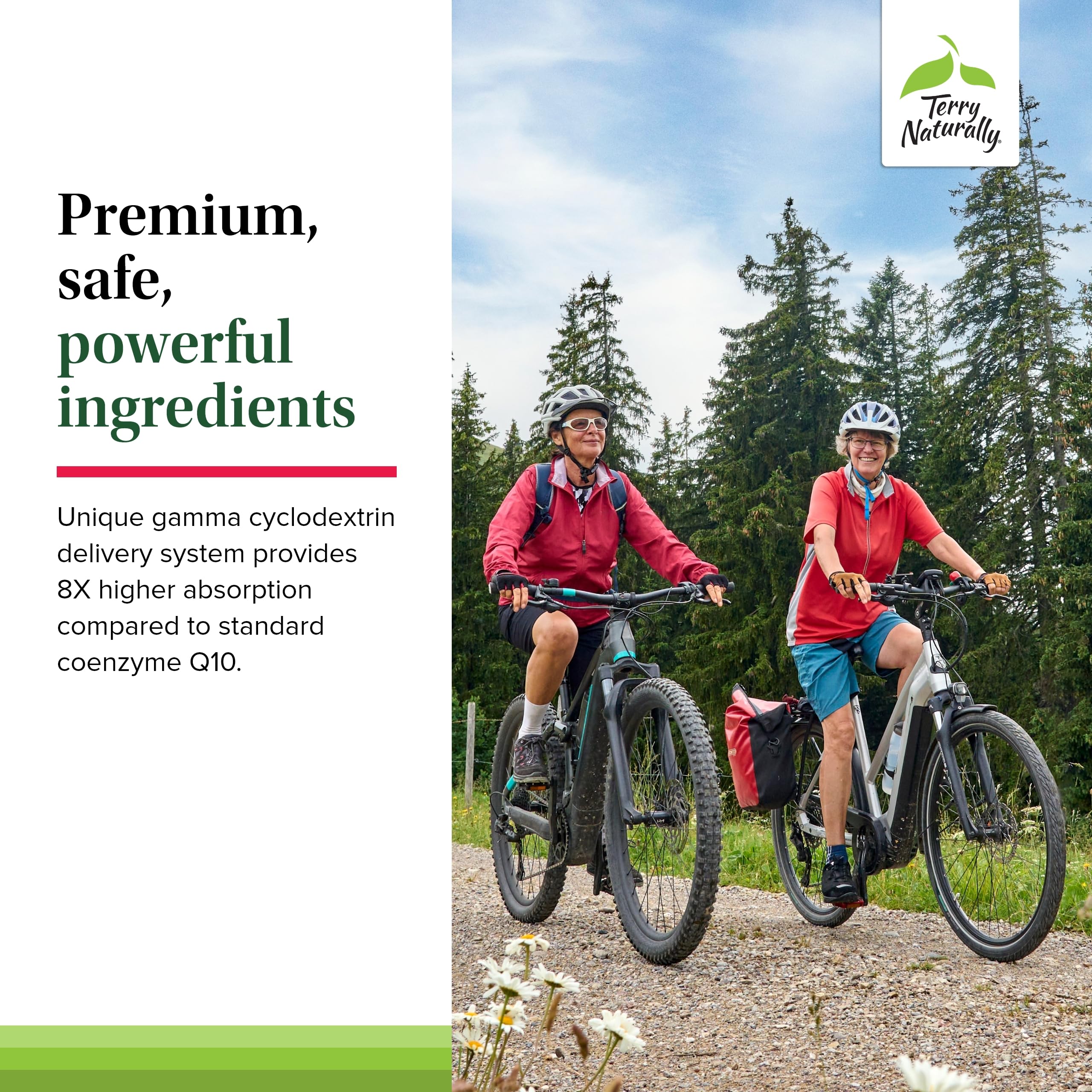 Terry Naturally CoQ10 Supplement 77g with xylitol ingredients close-up