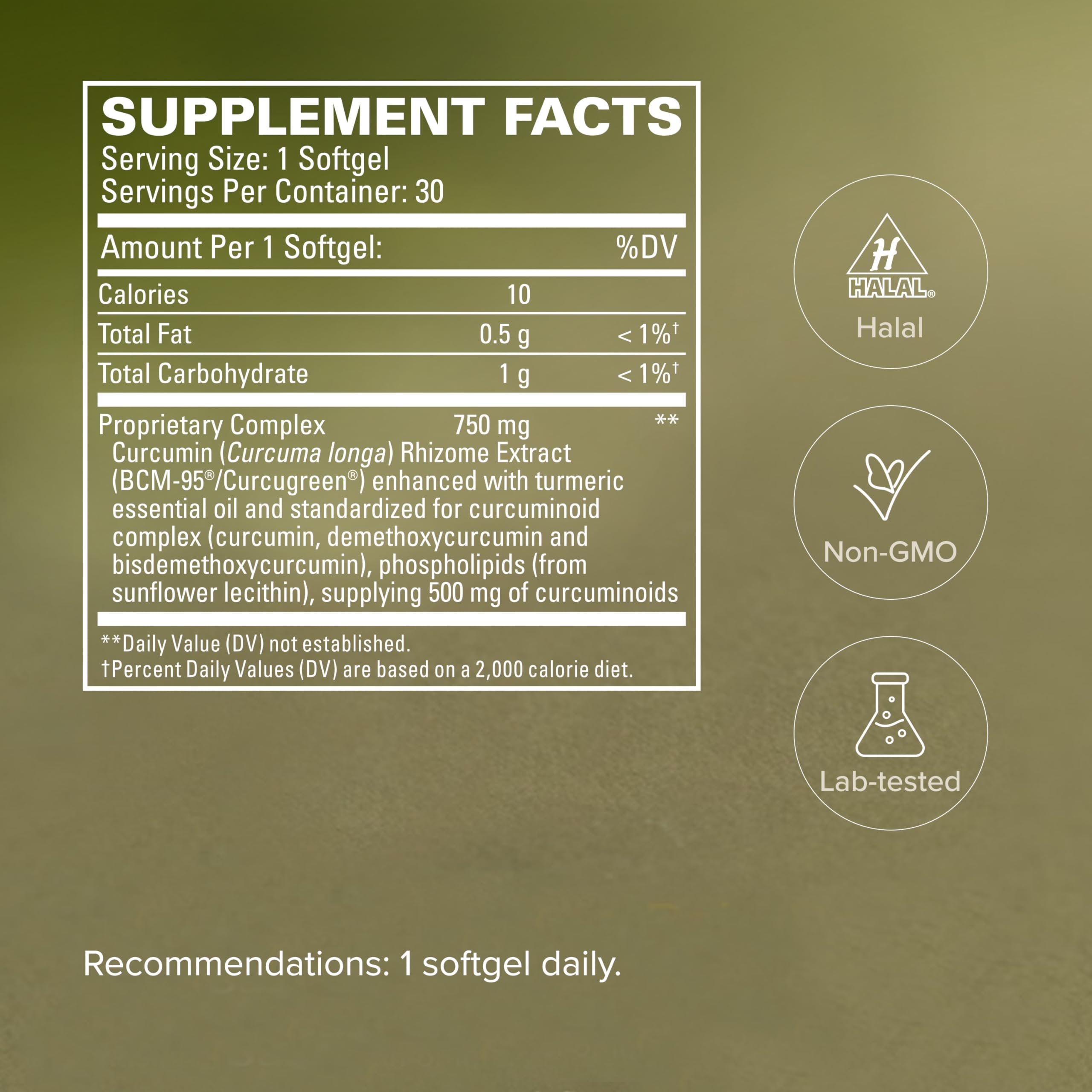Terry Naturally CuraMed Curcumin 500mg softgels on a wooden table