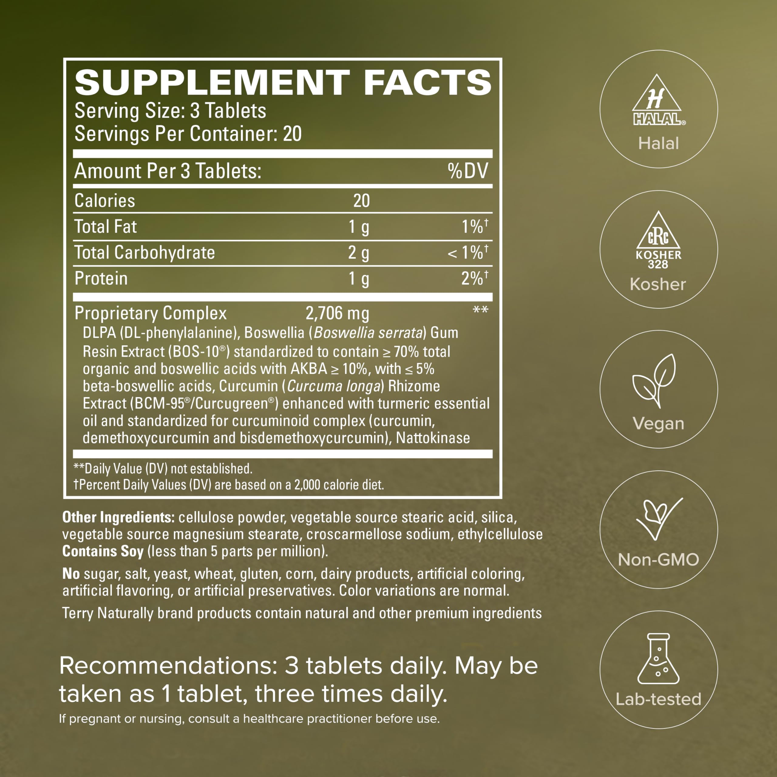 Terry Naturally Curcumin Supplement 120g capsules close-up