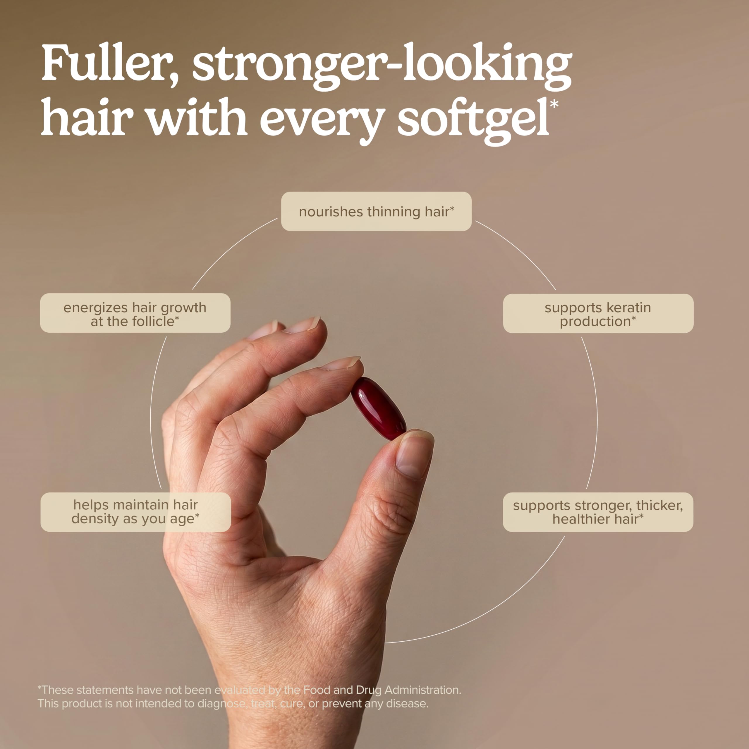 Terry Naturally Hair Renew Formula 60sg capsules on a wooden table