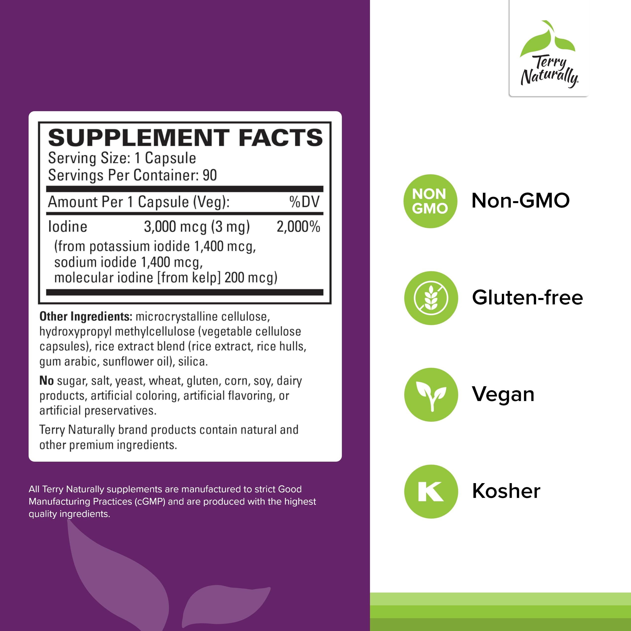 Terry Naturally Iodine Supplement 68g side view