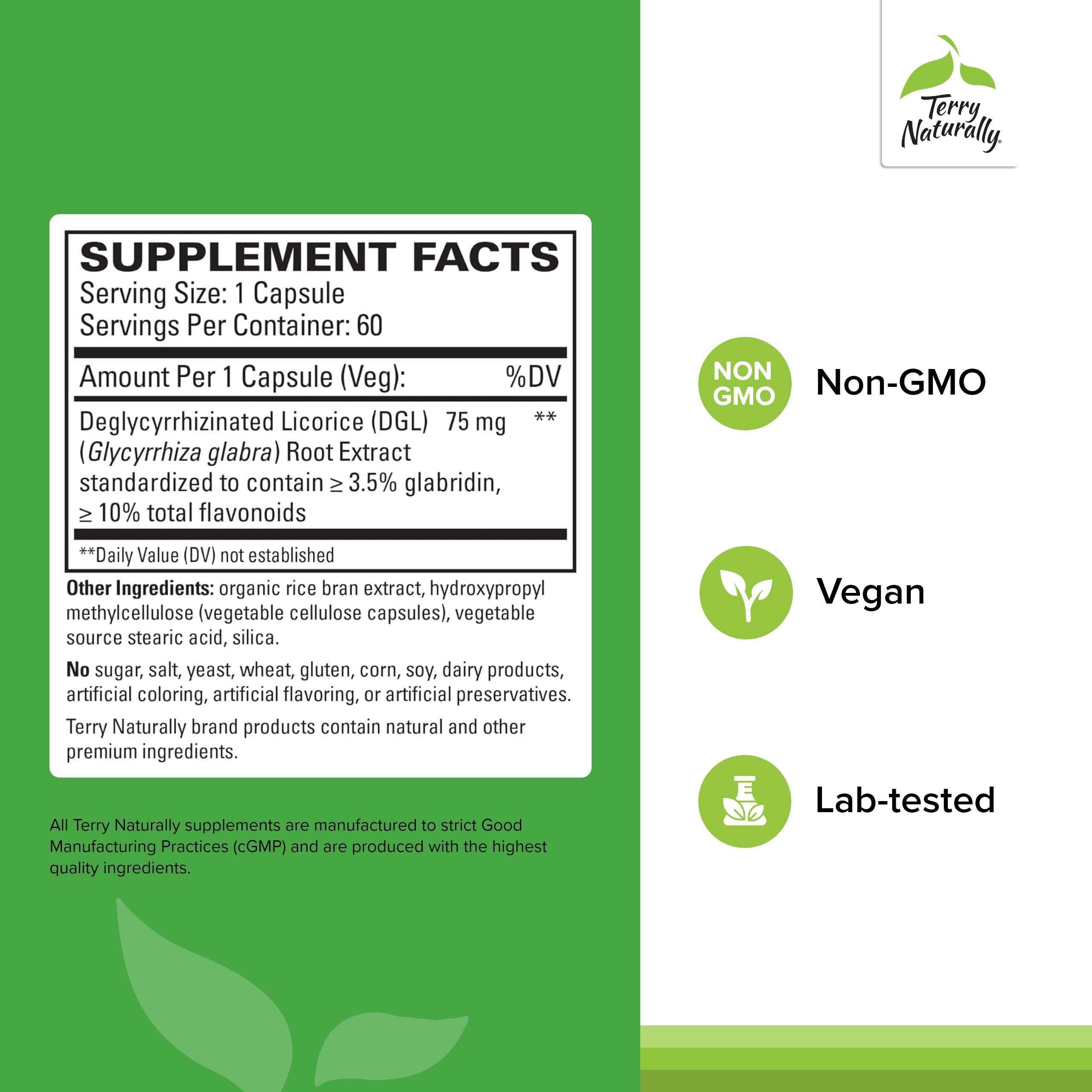 Terry Naturally Licorice Root Supplement 100g side view