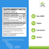 Terry Naturally Magnesium Supplement 100mg back view with ingredients