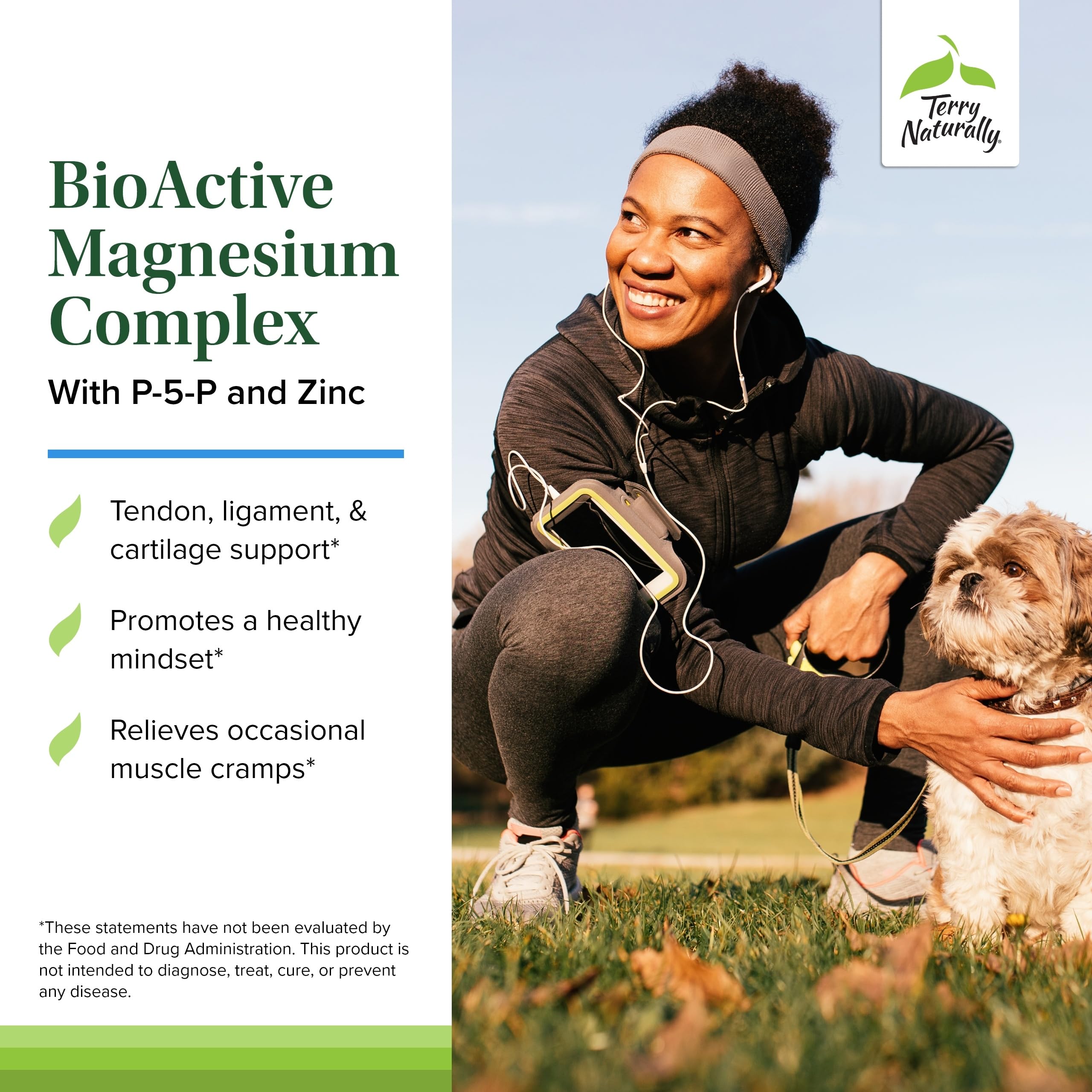 Terry Naturally Magnesium Supplement 100mg side view showing capsule