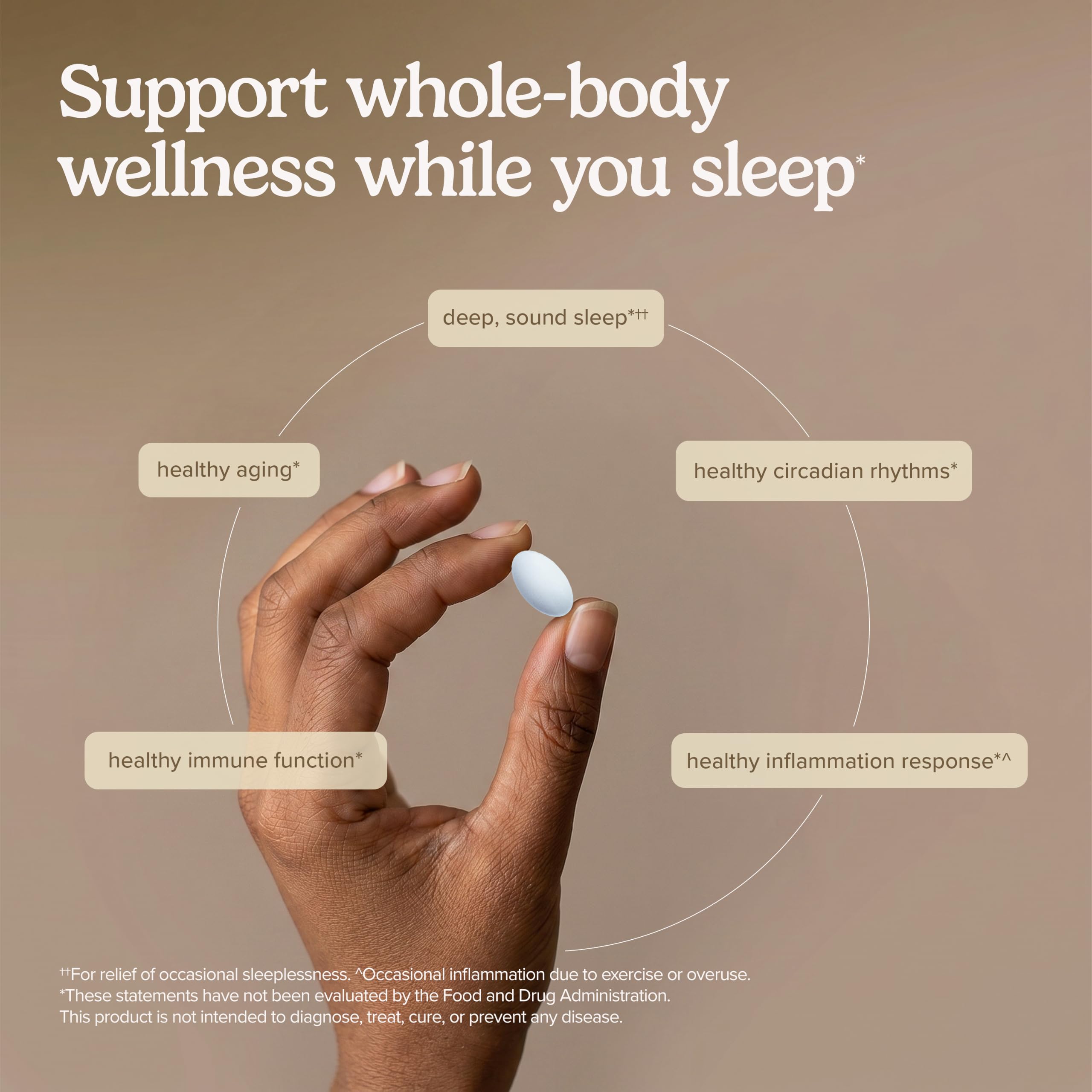 Terry Naturally Melatonin EP120 10mg Sleep Supplement tablets on a wooden surface