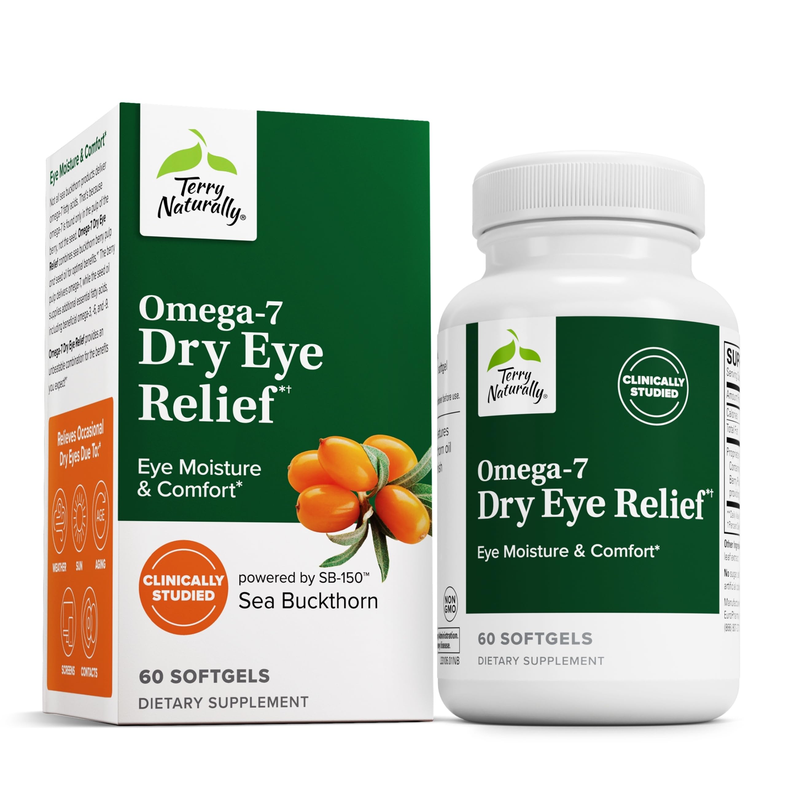 Terry Naturally Omega7 Eye Relief 60 softgels front view
