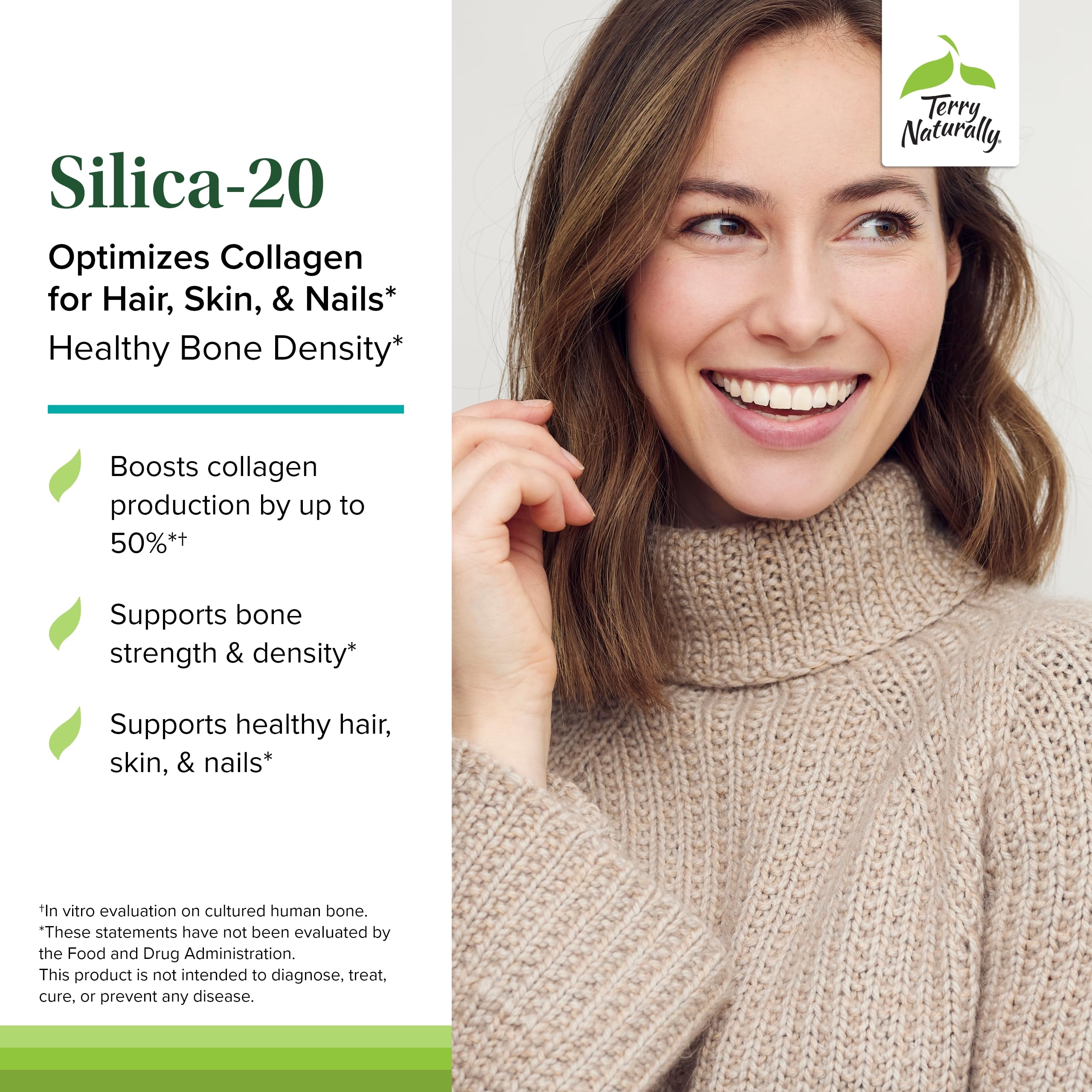 Terry Naturally Silicon Supplement back view with ingredient list