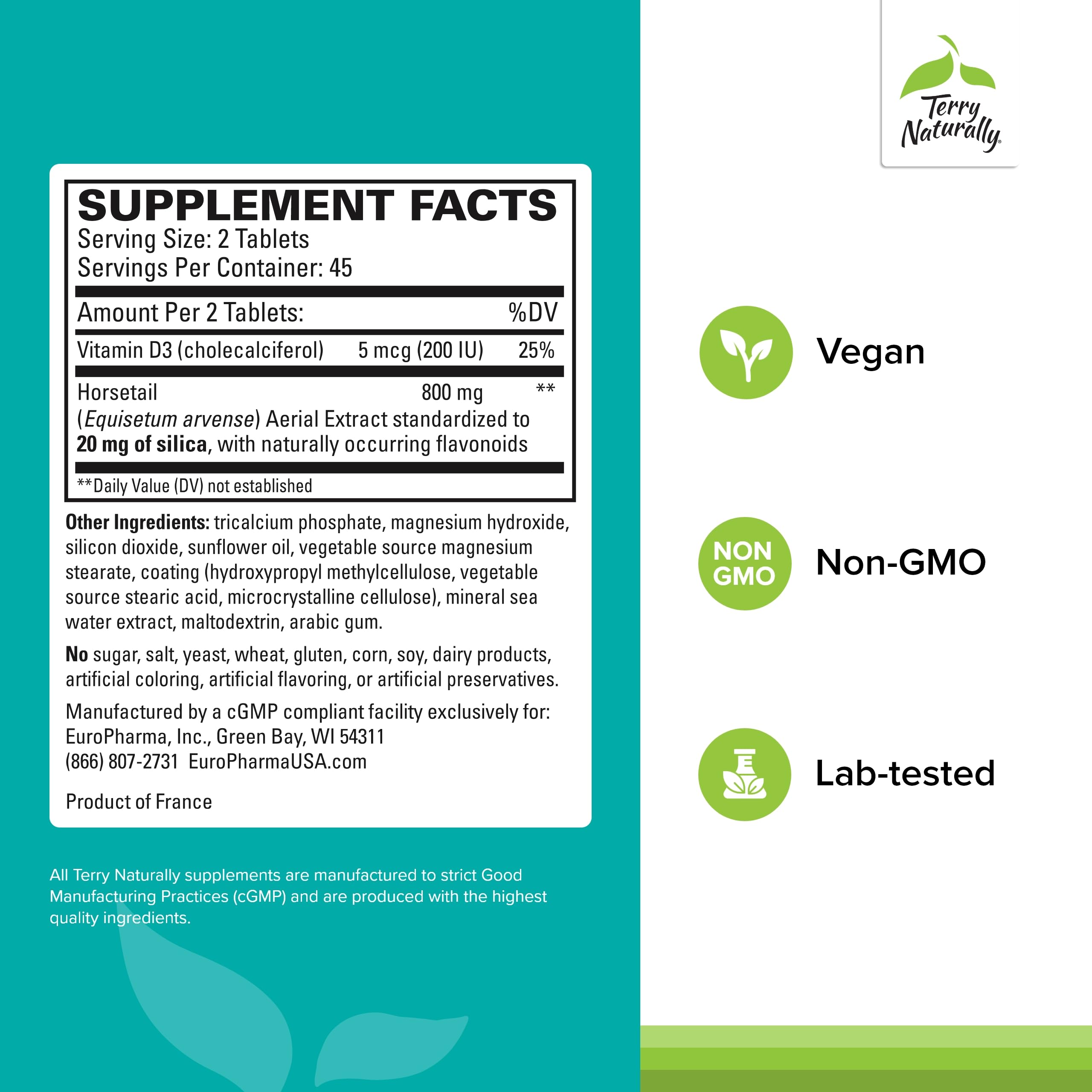 Terry Naturally Silicon Supplement side view showing capsule details