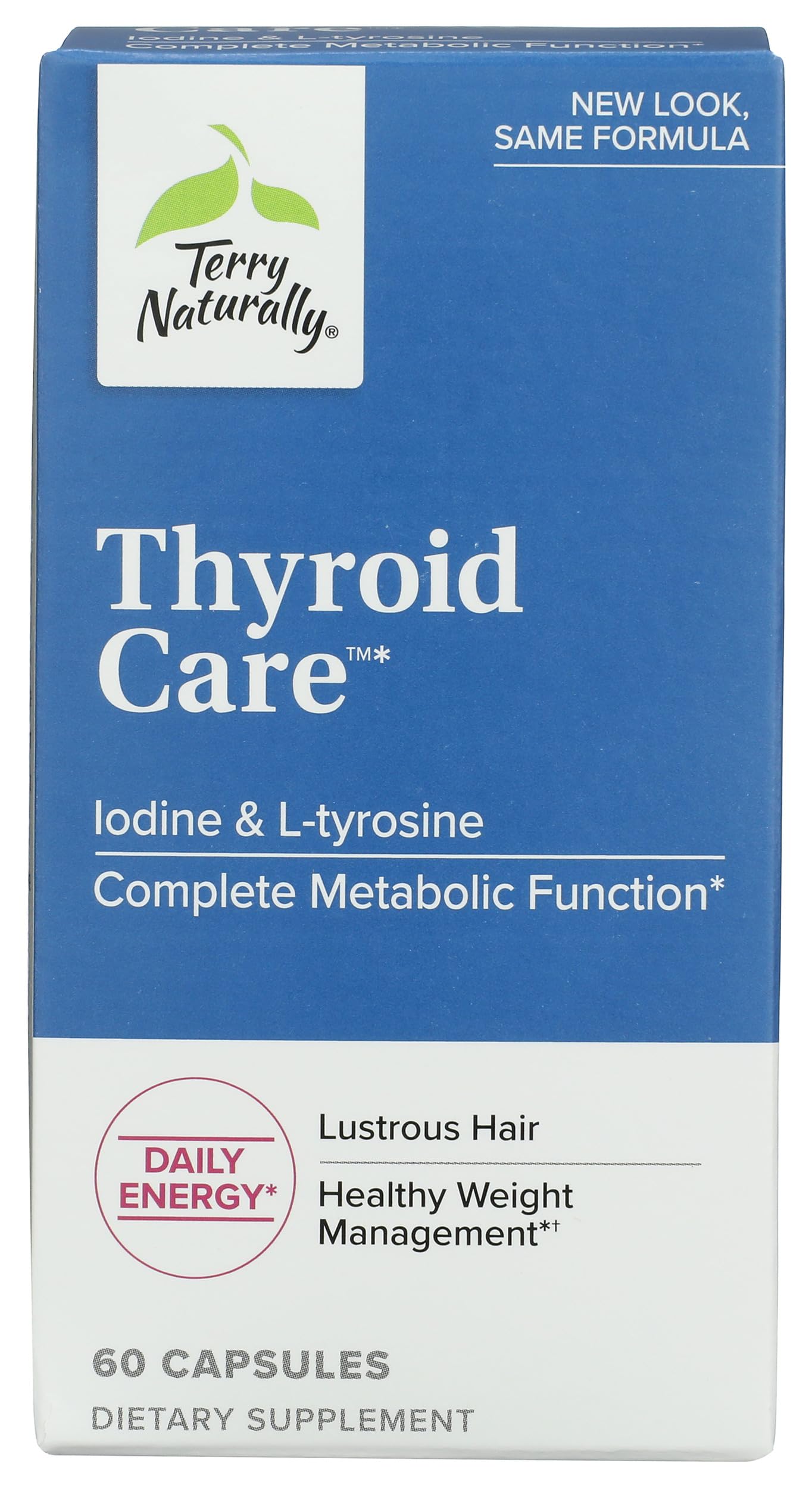 Terry Naturally Thyroid Care 500 mg capsules front view