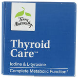 Terry Naturally Thyroid Care 500 mg capsules on a wooden table
