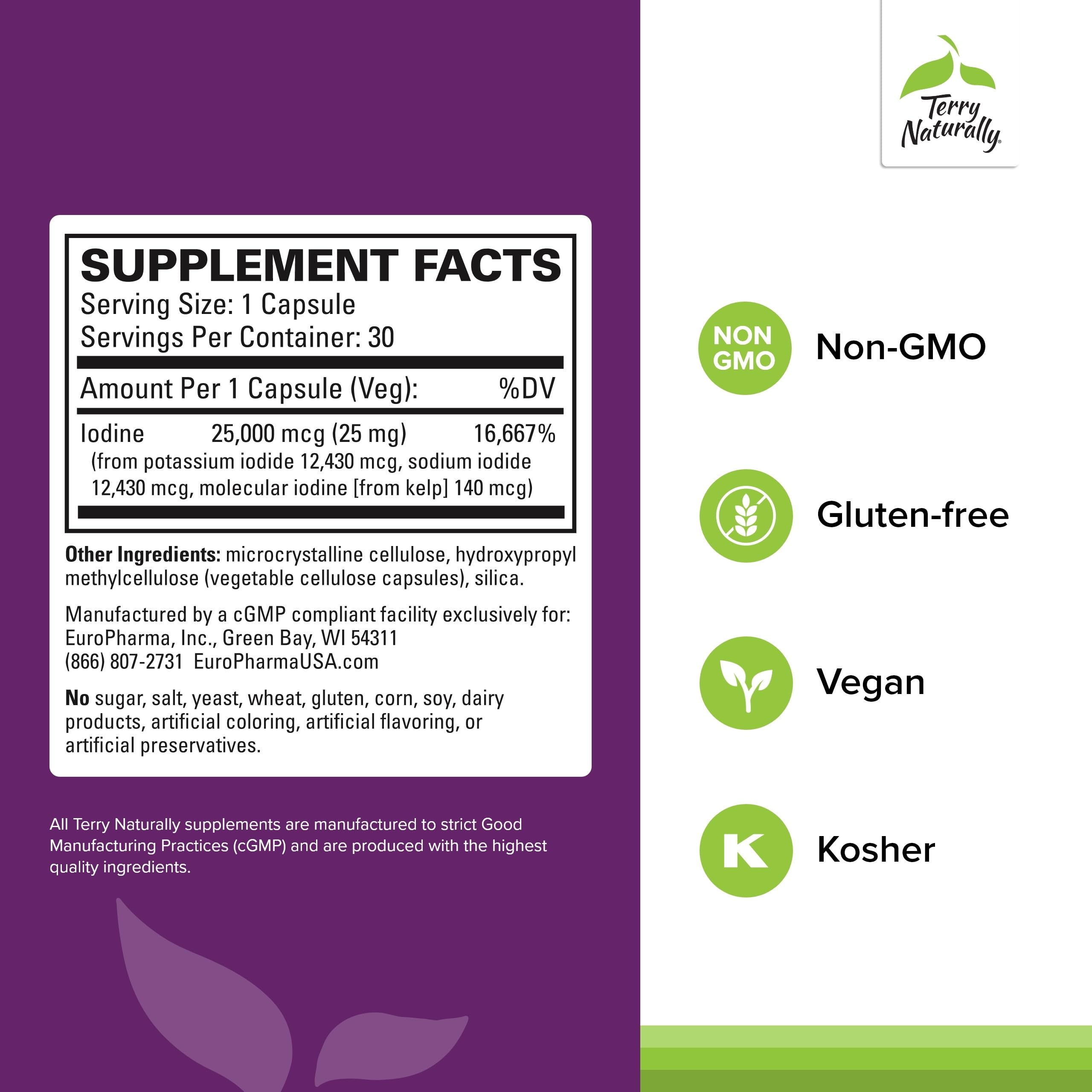 Terry Naturally Tri-Iodine Supplement side view with label