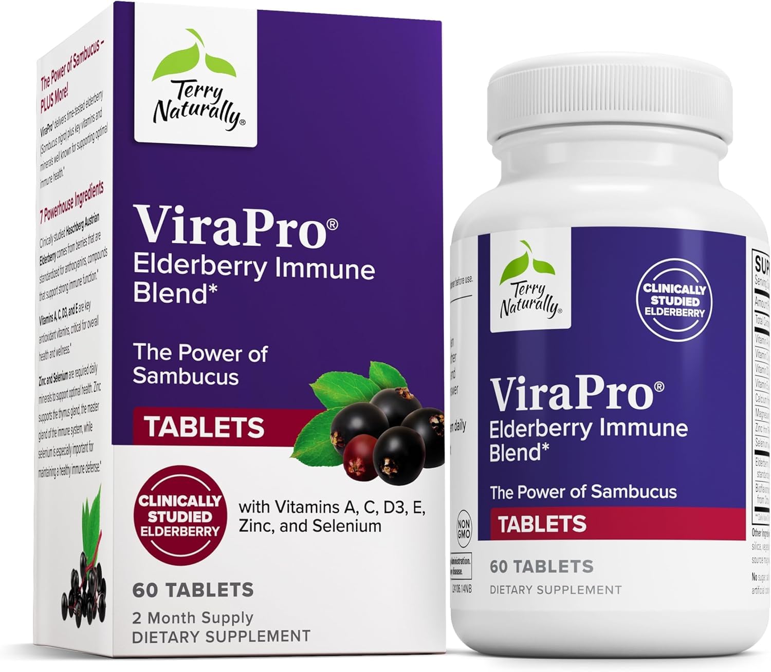 Terry Naturally ViraPro Elderberry Supplement 300mg front view