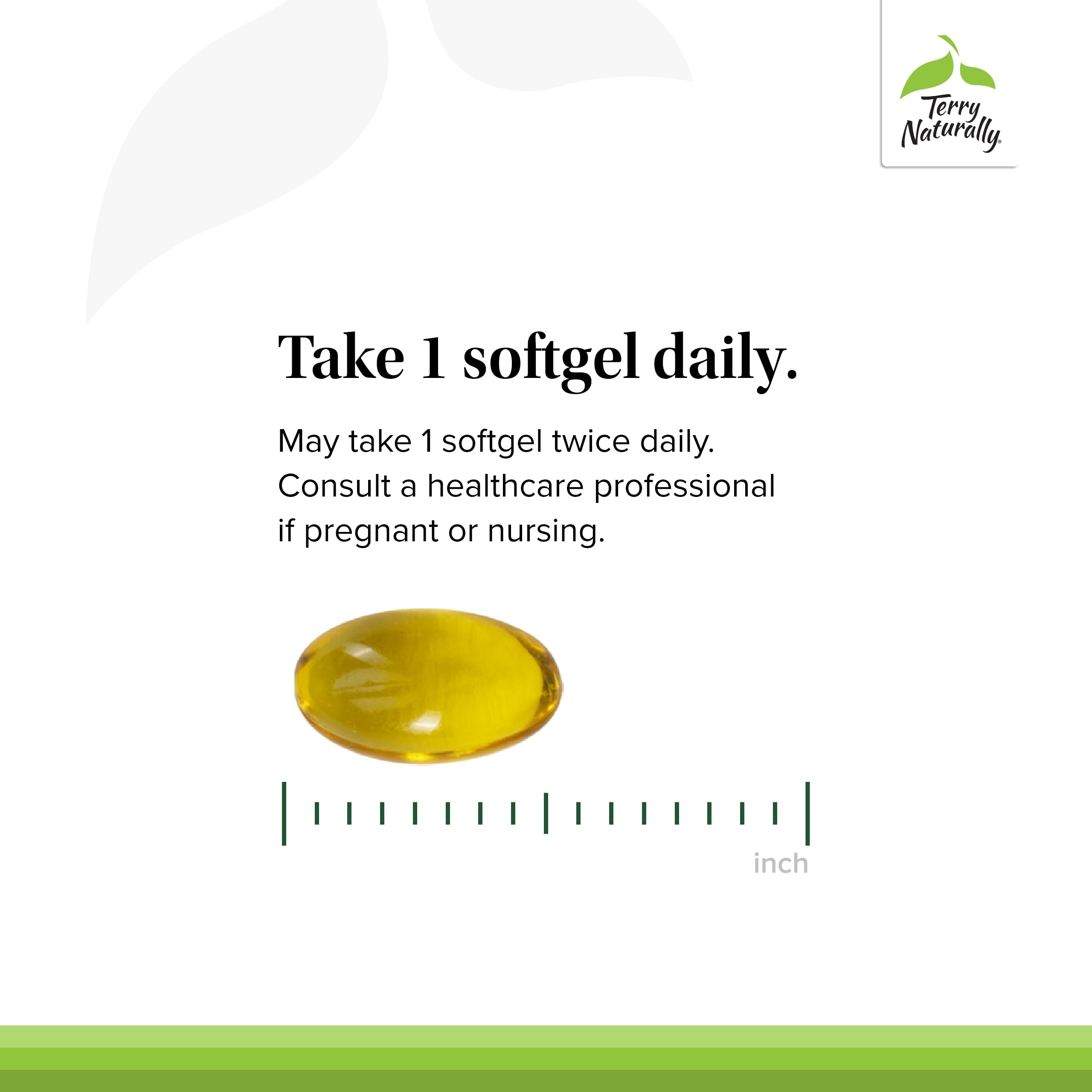 Terry Naturally Vitamin A Supplement softgels in a hand