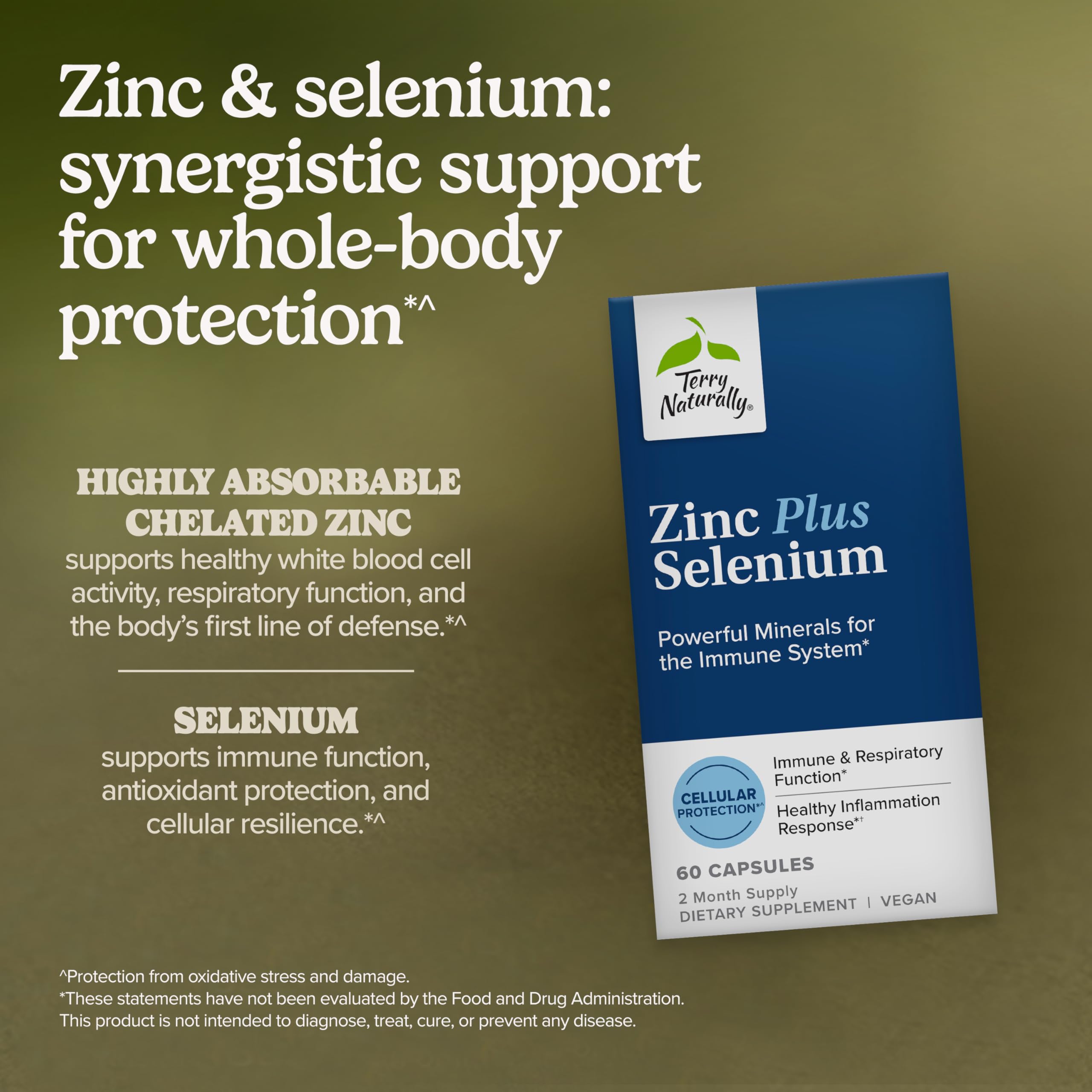 Terry Naturally Zinc & Selenium Capsules packaging