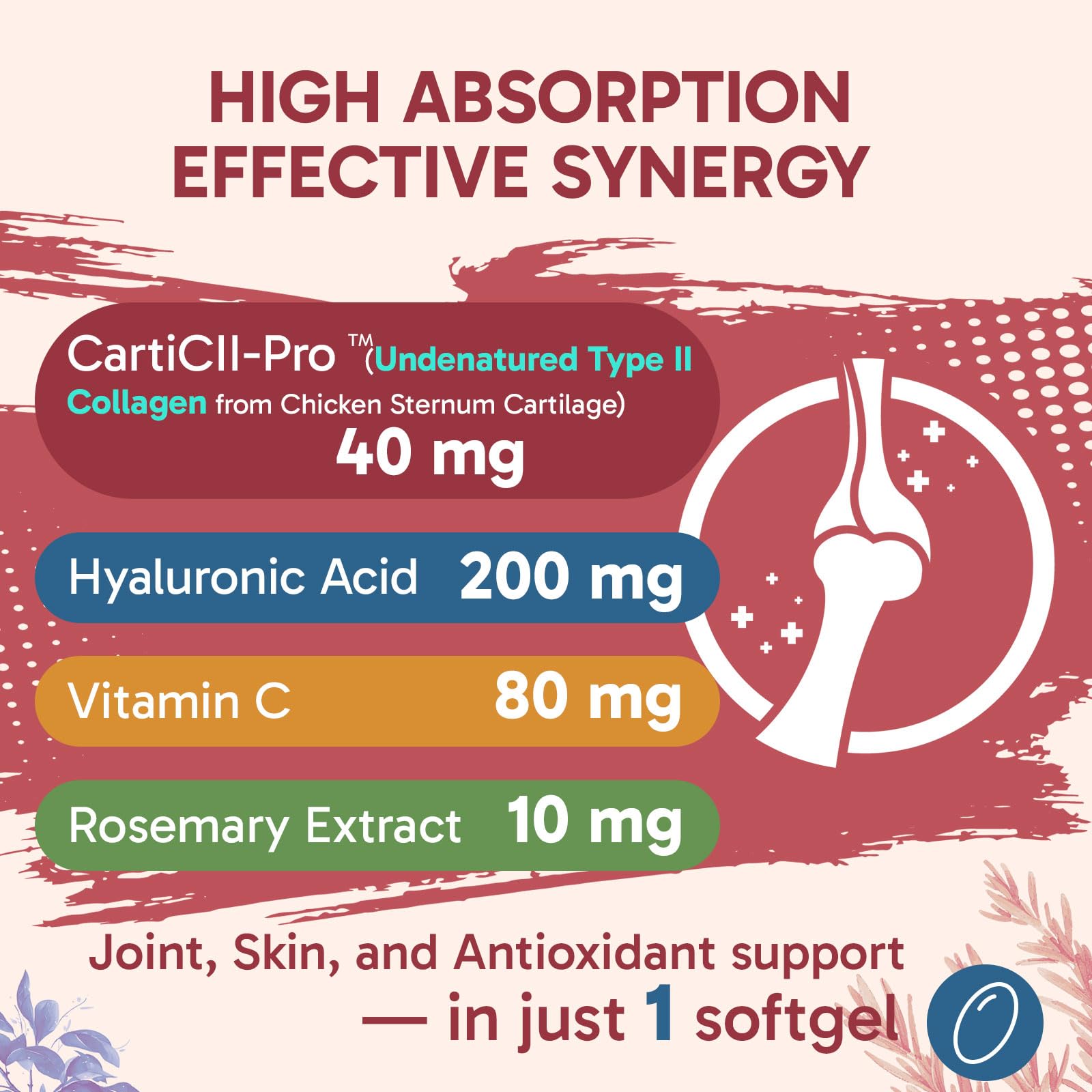 Tervaies Collagen Softgels side view showing softgel size