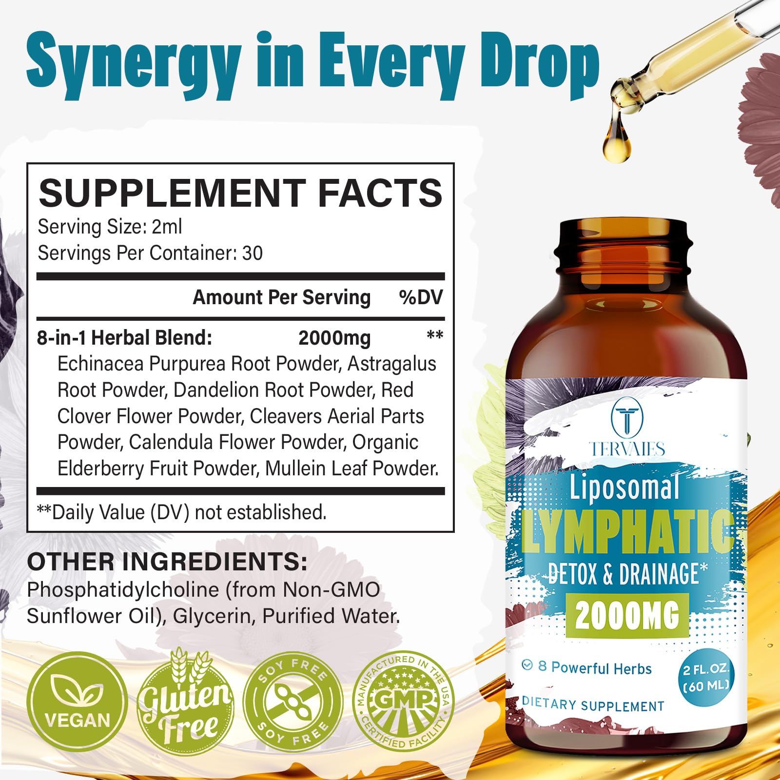 Tervaies Echinacea Liquid Supplement in a travel bag