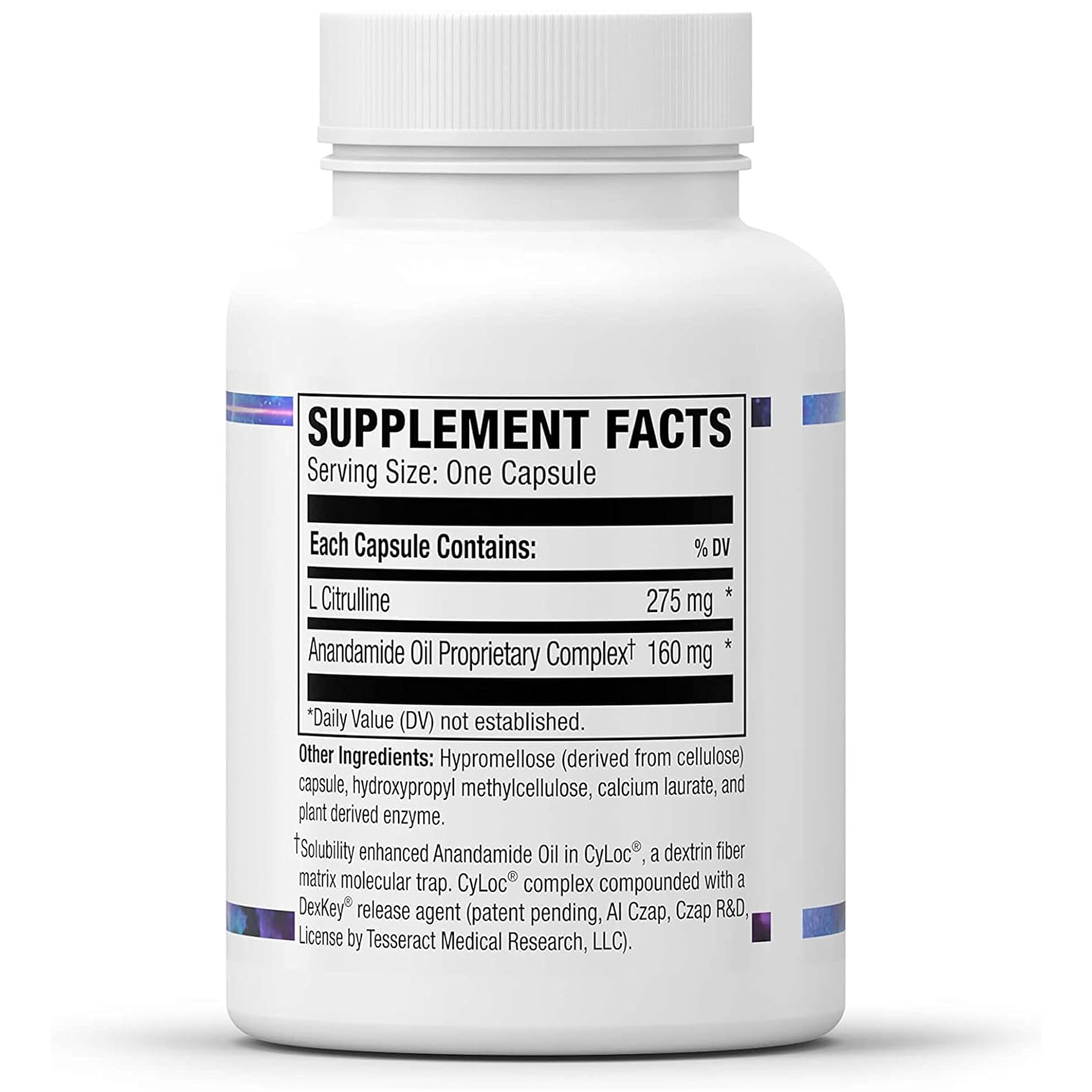 Tesseract AnaQuell supplement displayed with other health products