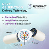 Tesseract AuRx packaging with a measuring scoop