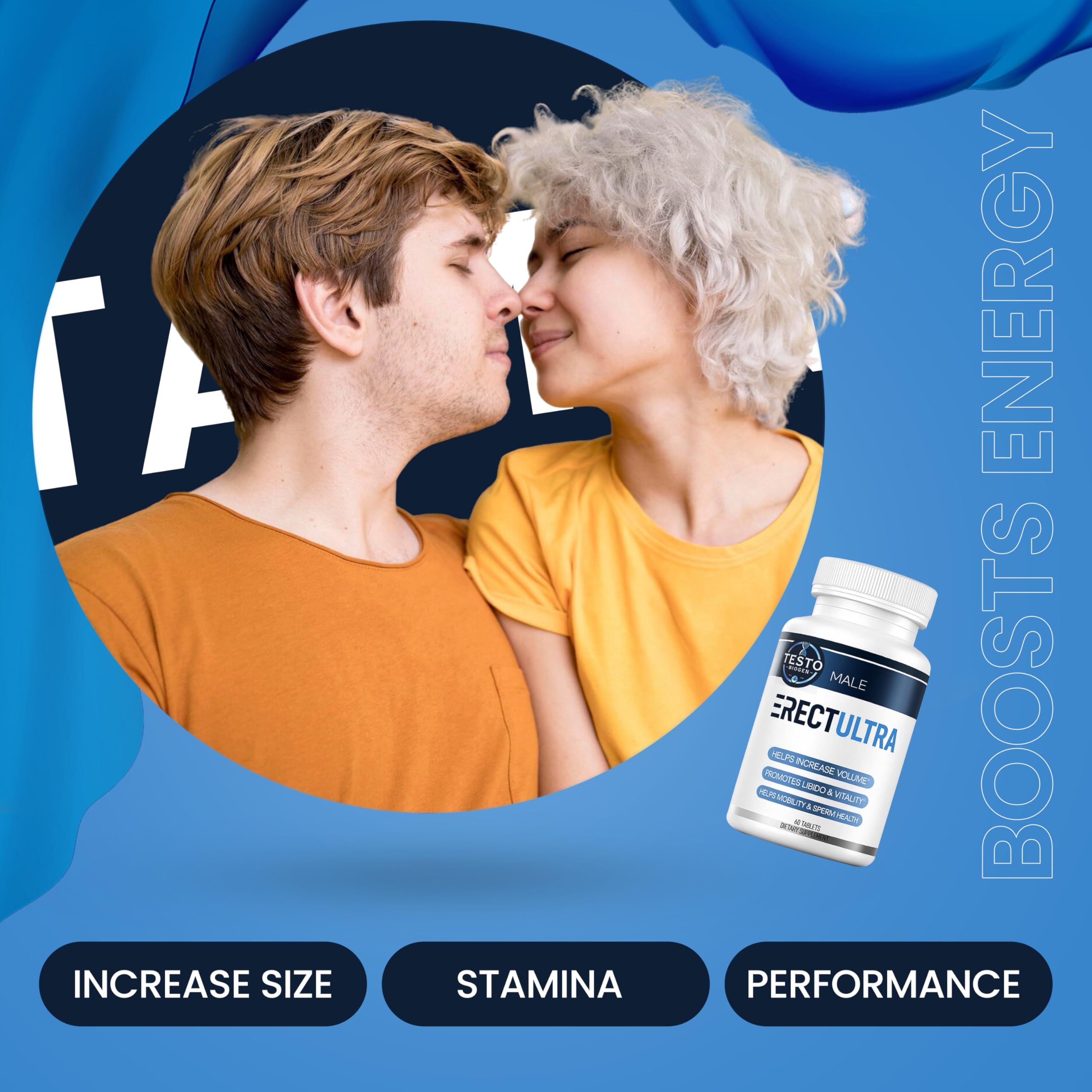 TESTO BIOGEN Male Performance Formula 60 Capsules back view