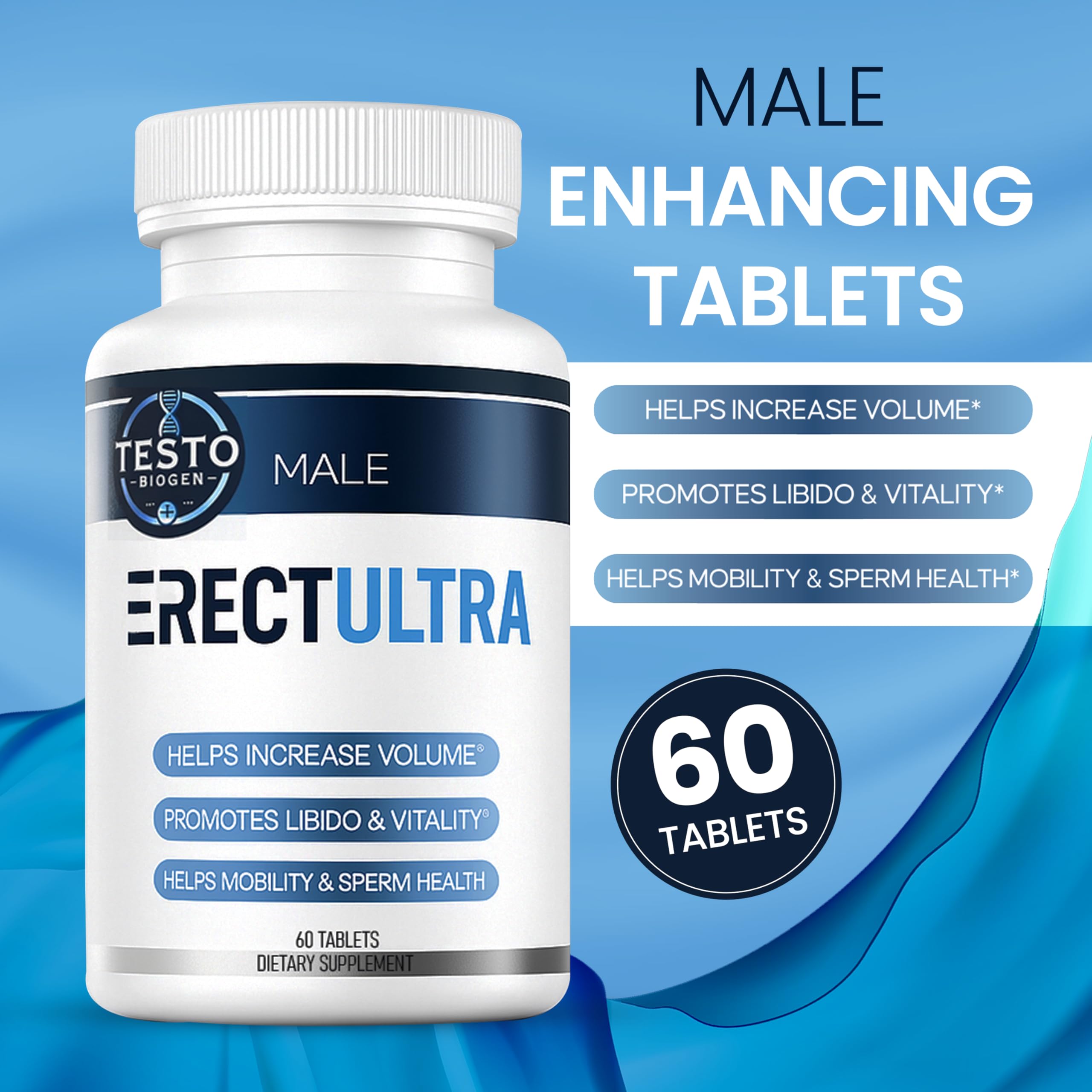 TESTO BIOGEN Male Performance Formula 60 Capsules with packaging