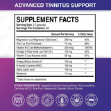 Tetyana Naturals Tinnitus Support Supplement bottle with a measuring spoon