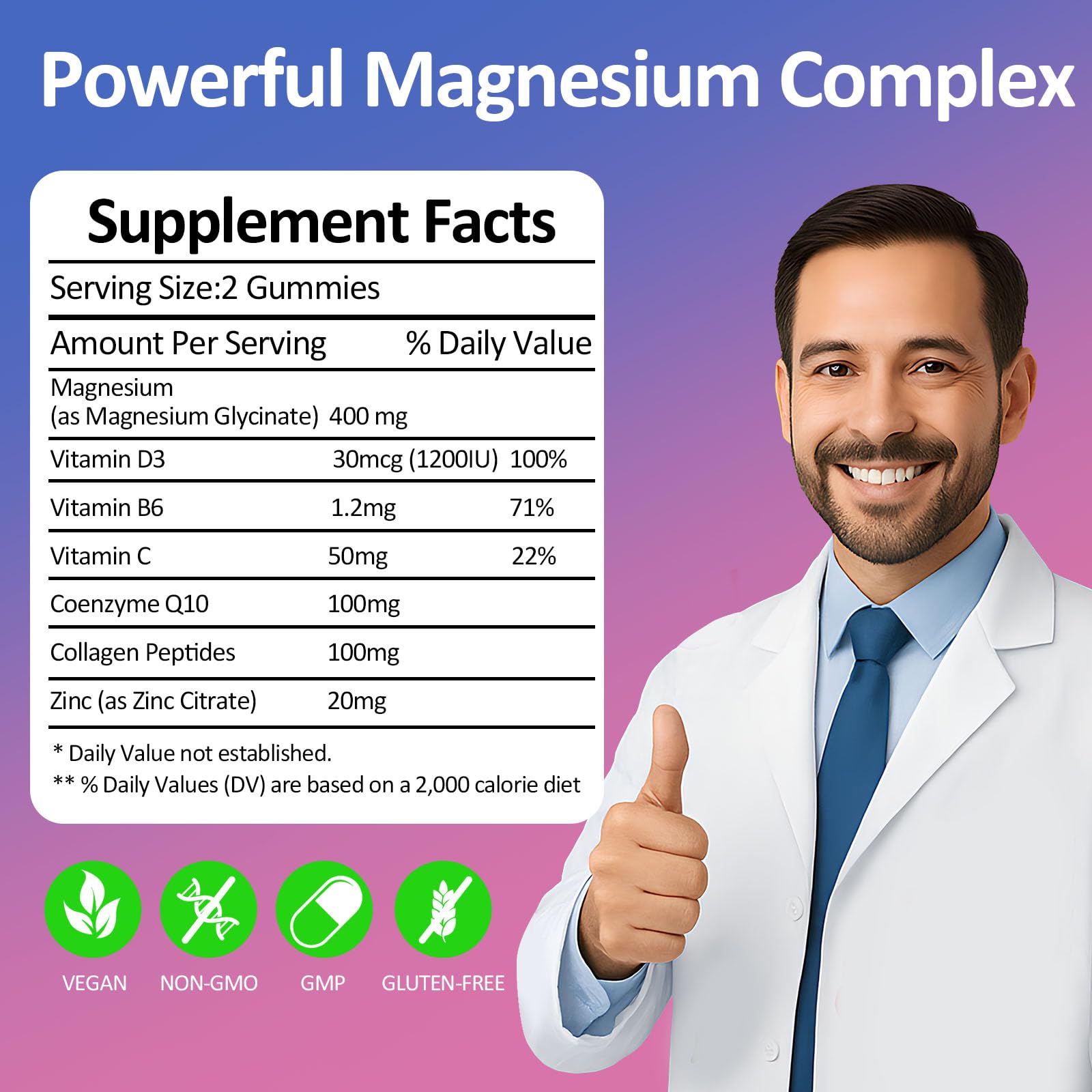 Tewuky Magnesium Glycinate Gummies 400mg close-up of gummy texture