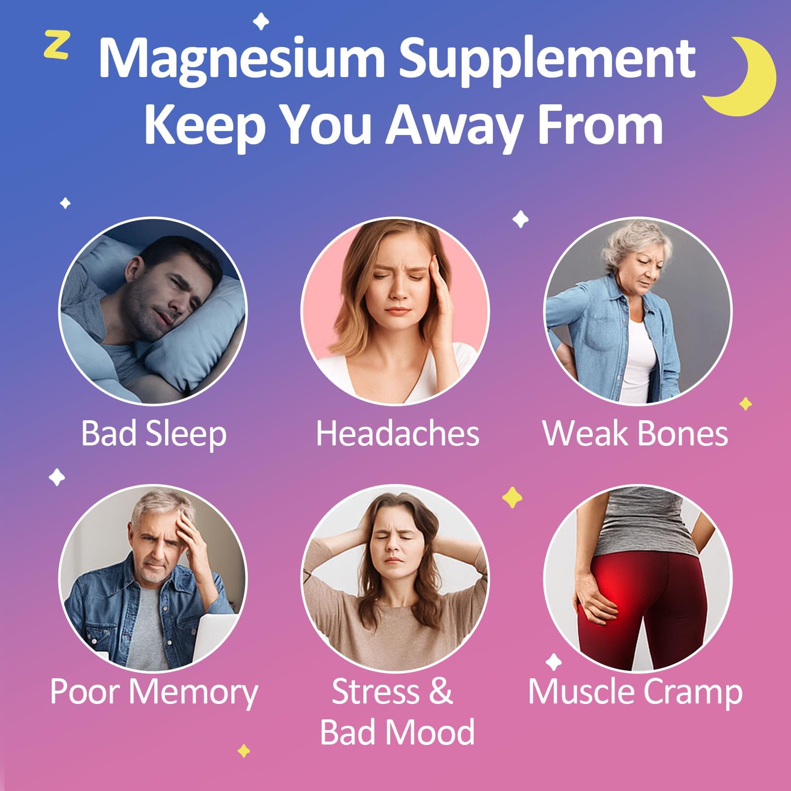 Tewuky Magnesium Glycinate Gummies 400mg packaging side view
