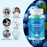 Tewuky Magnesium Glycinate Gummies 500mg side view with blueberry flavour