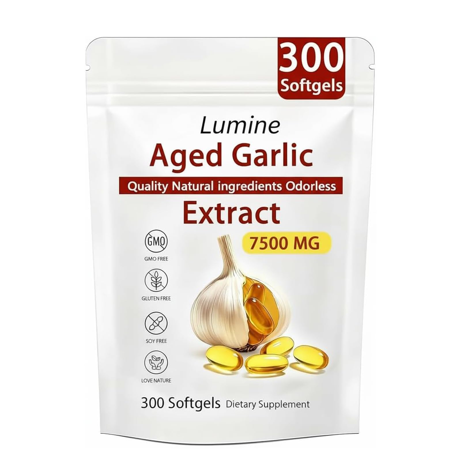 TEYAOE Odorless Aged Garlic Extract 500mg capsule front view