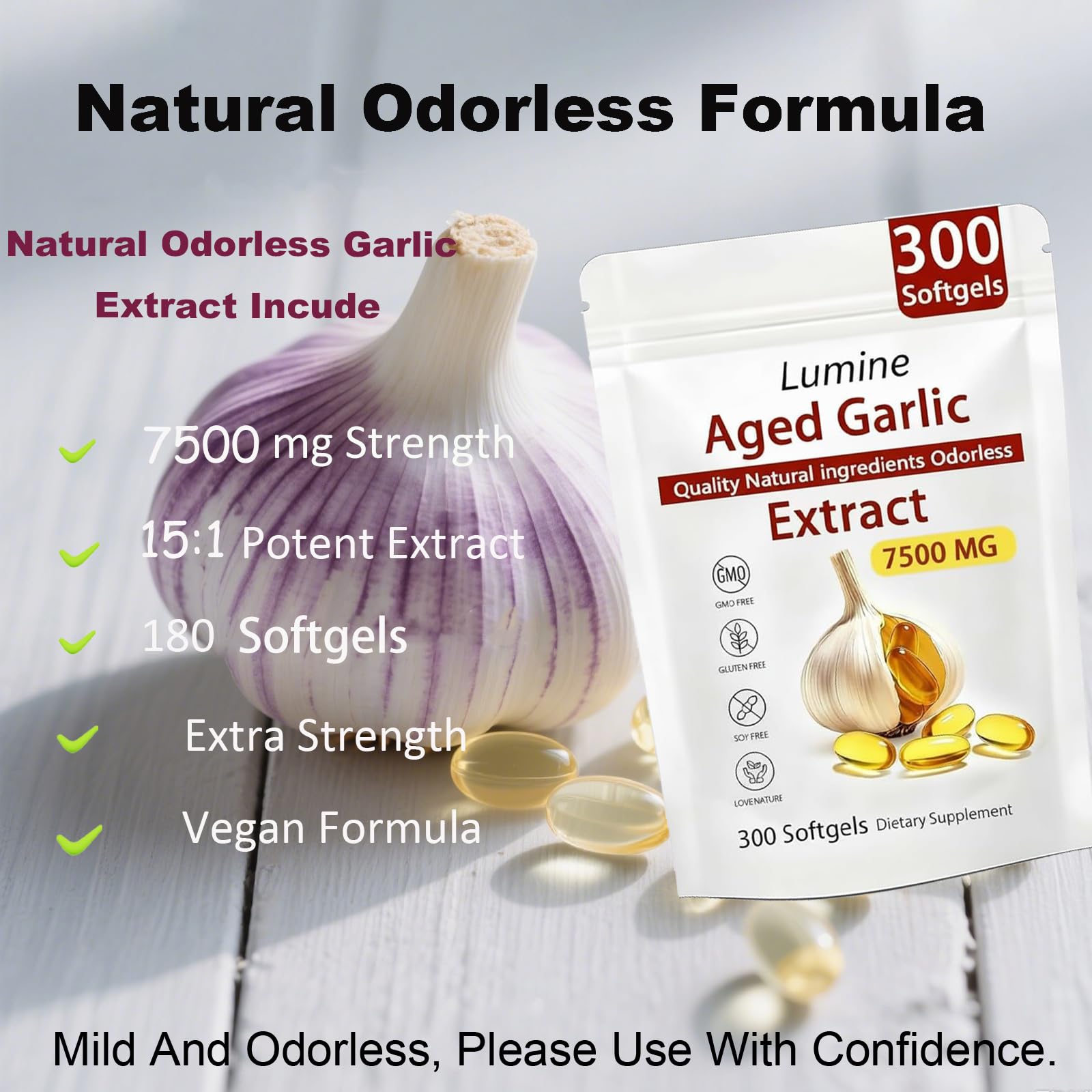TEYAOE Odorless Aged Garlic Extract 500mg packaging details