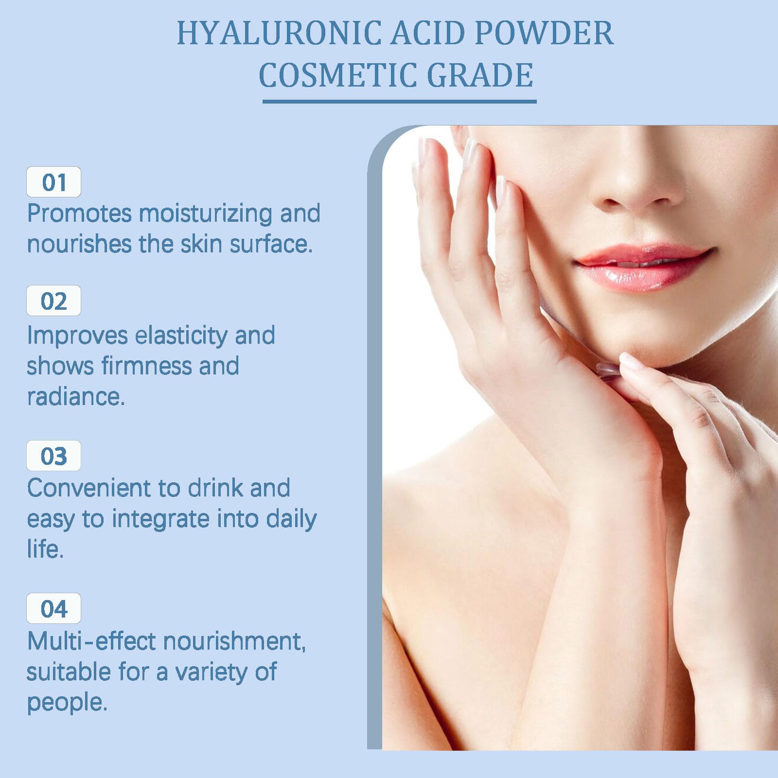 Tfnovg Hyaluronic Acid Powder with skincare products