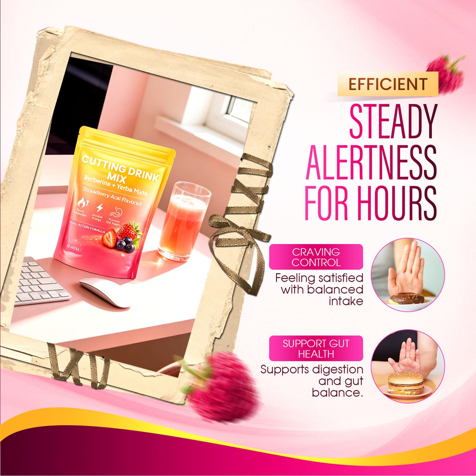 Tfnovg Plant-Based Cutting Drink Mix in a glass with ice