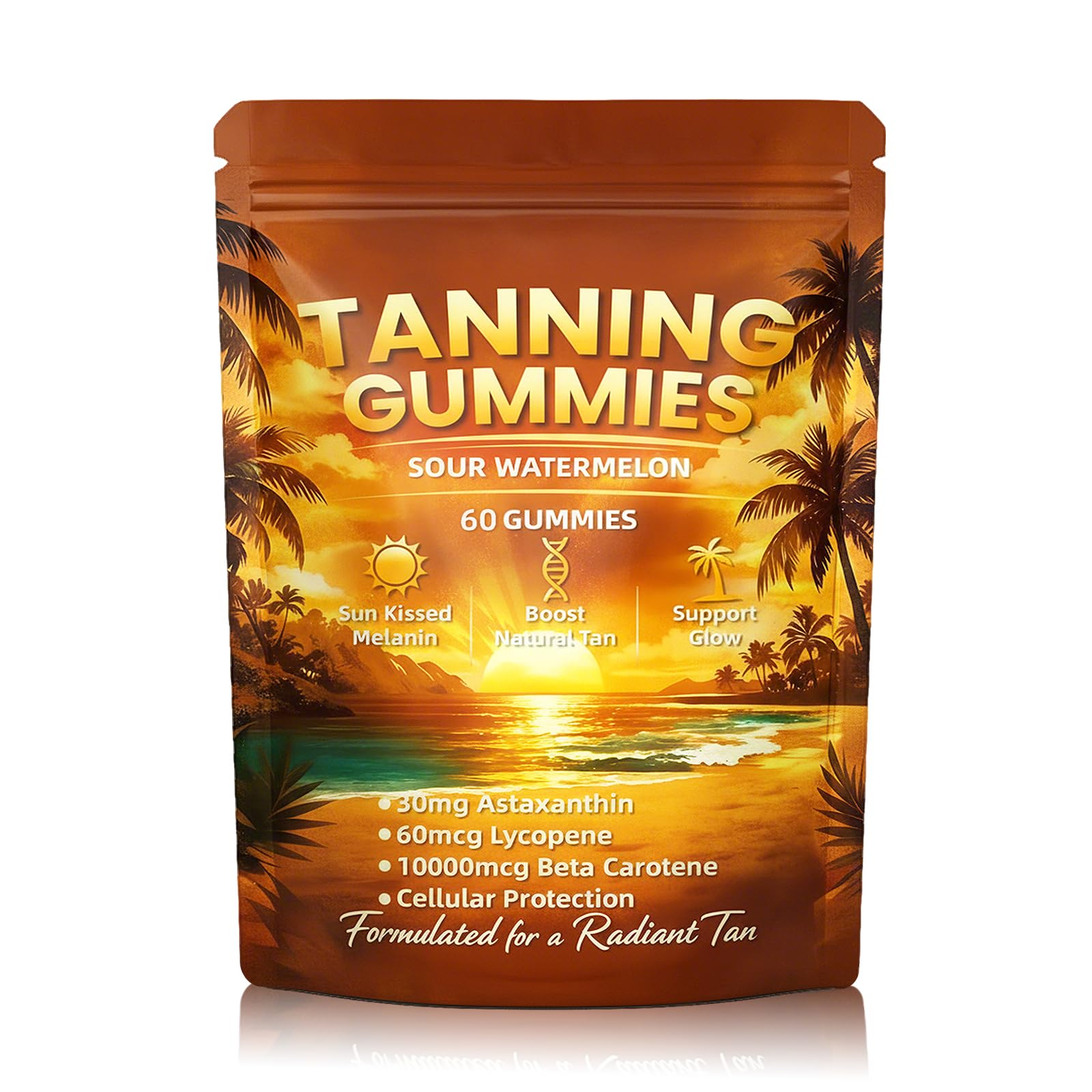 Tfnovg Tanning Gummies 100g front view with packaging