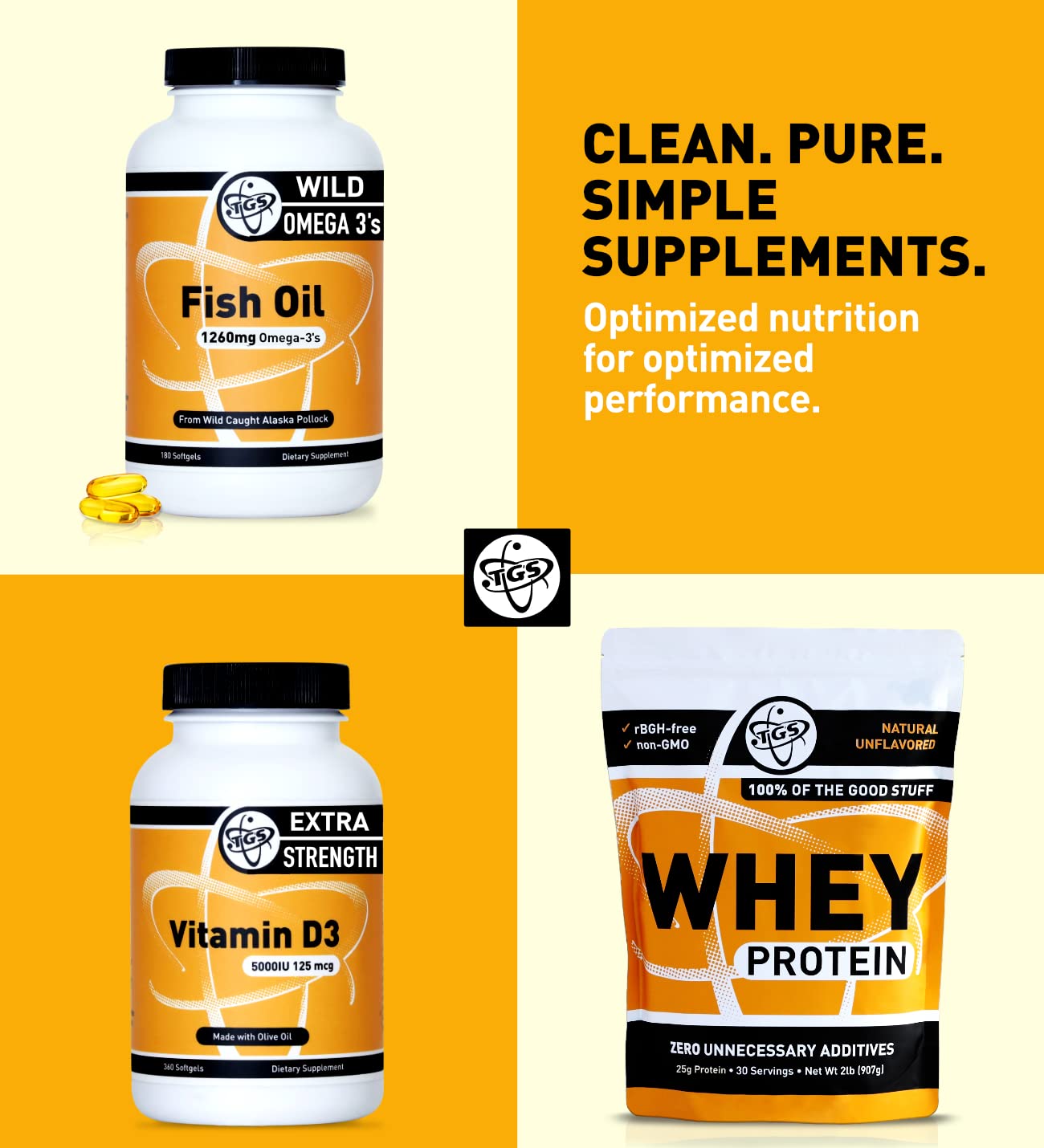 TGS Nutrition Omega-3 Fish Oil Supplement 1260mg nutritional information label