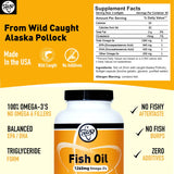 TGS Nutrition Omega-3 Fish Oil Supplement 1260mg softgel capsules side view