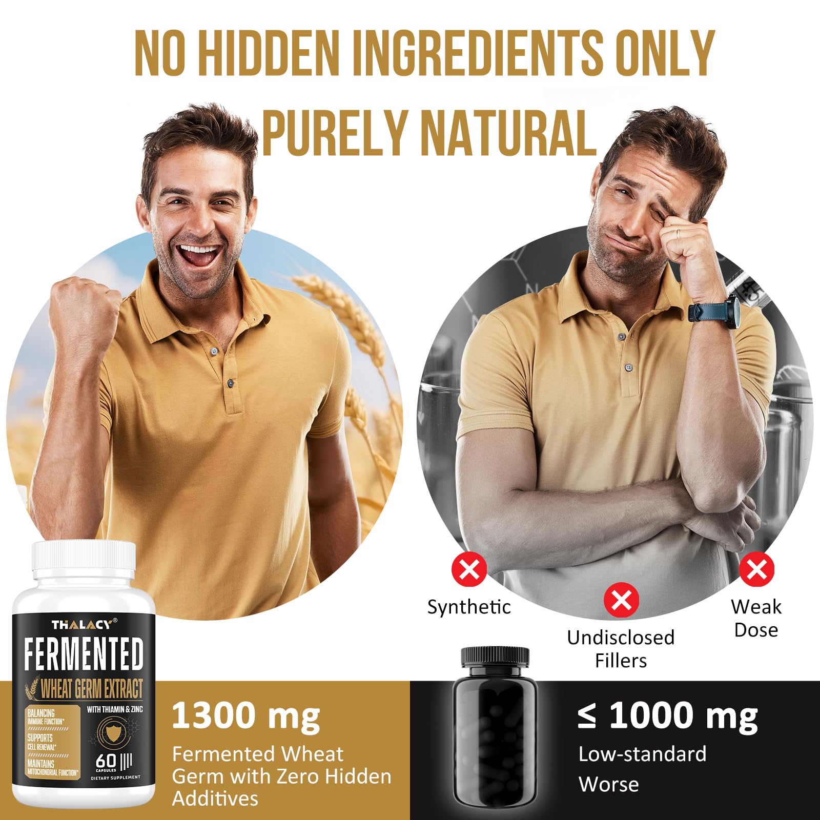 Thalacy Spermidine Supplement bottle side view