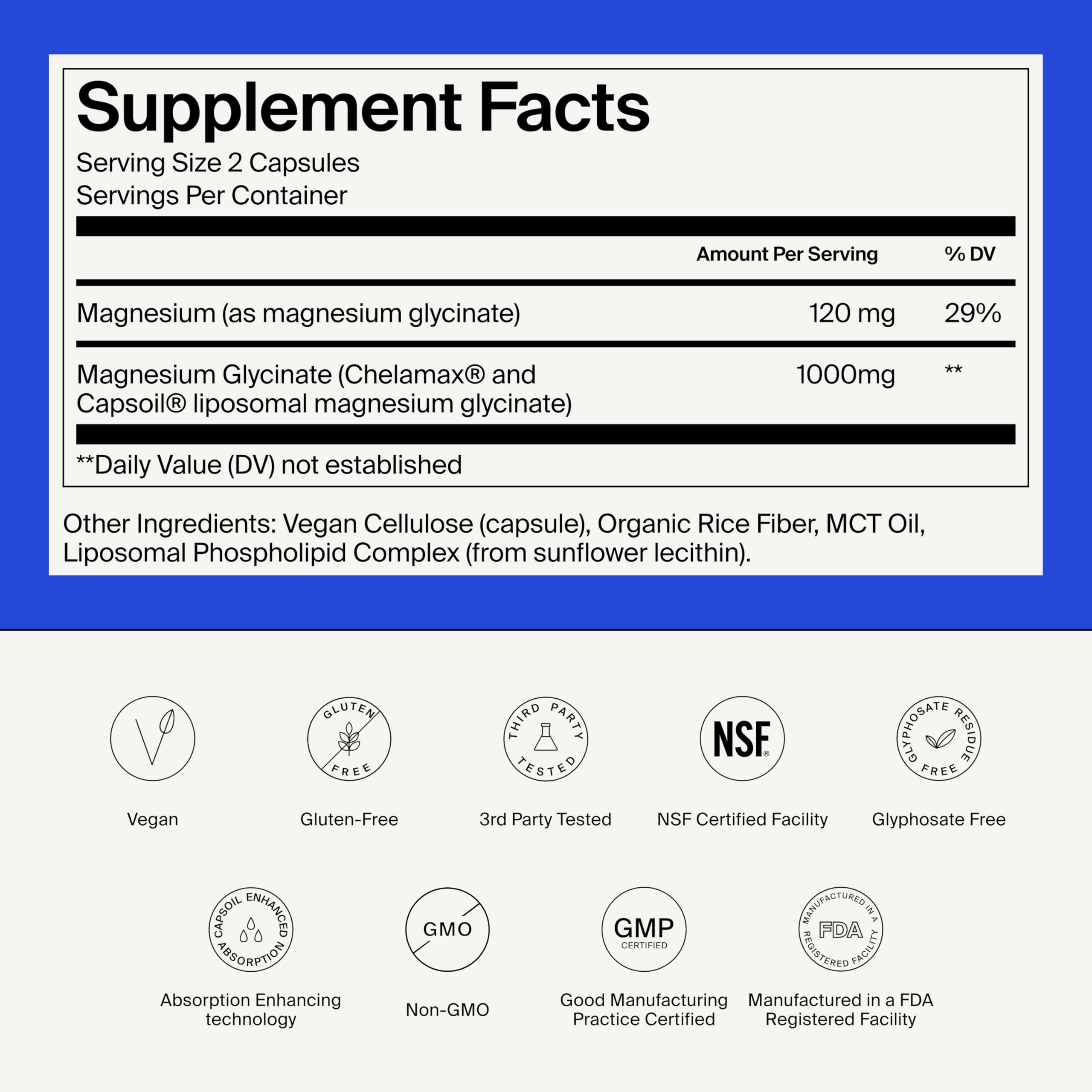 The Absorption Company Magnesium Glycinate 1000mg with other supplements