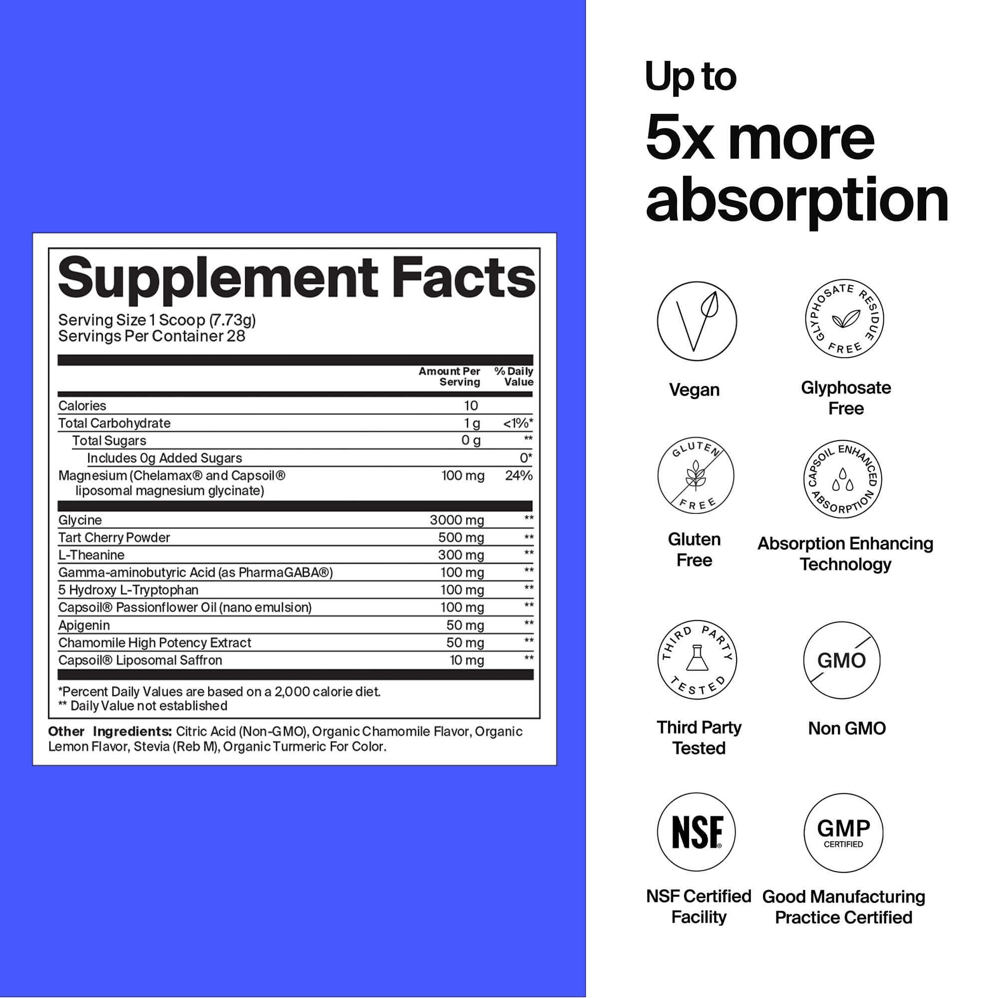The Absorption Company Sleep Powder Chamomile Lemonade flavour close-up