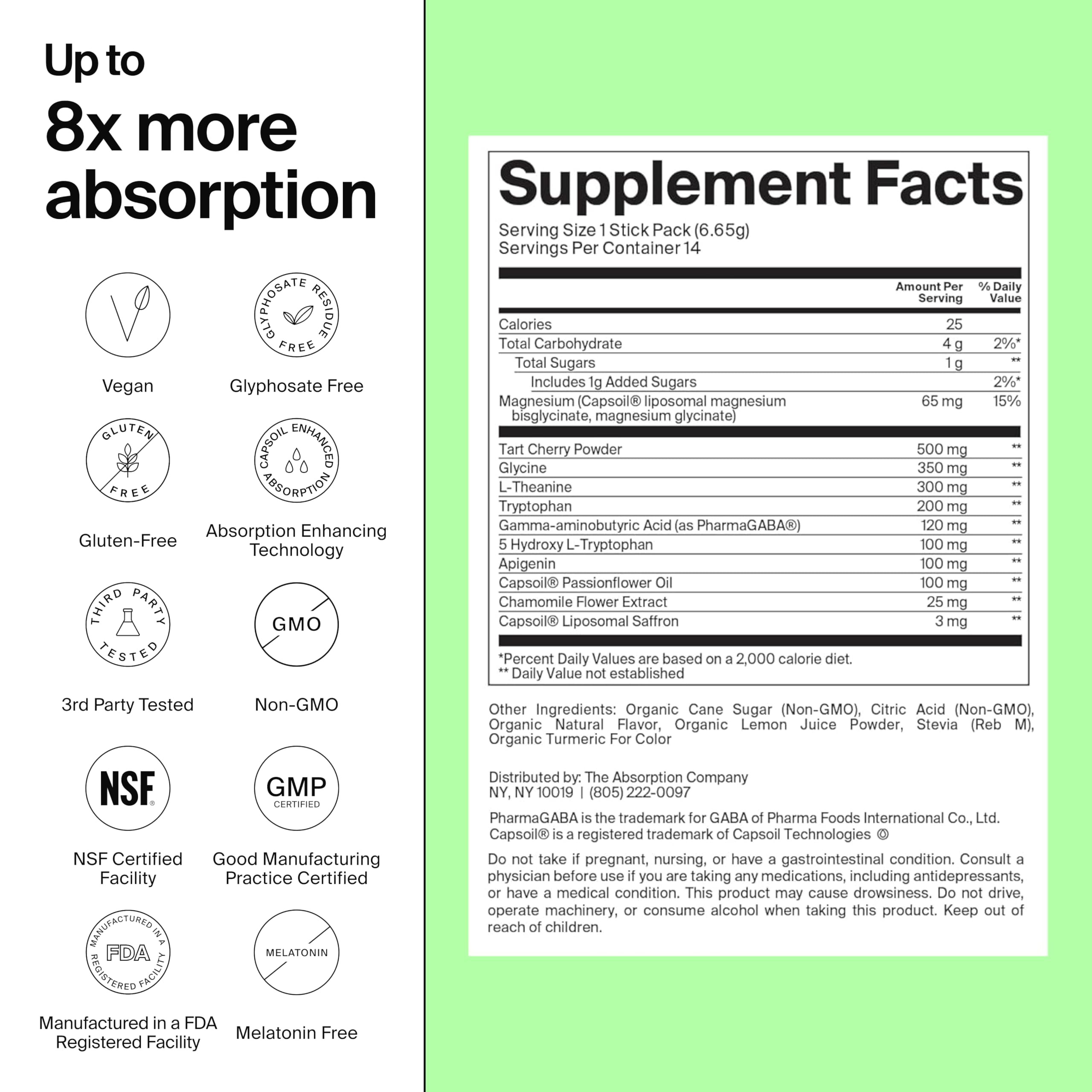 The Absorption Company Sleep Powder Supplement 73g packaging
