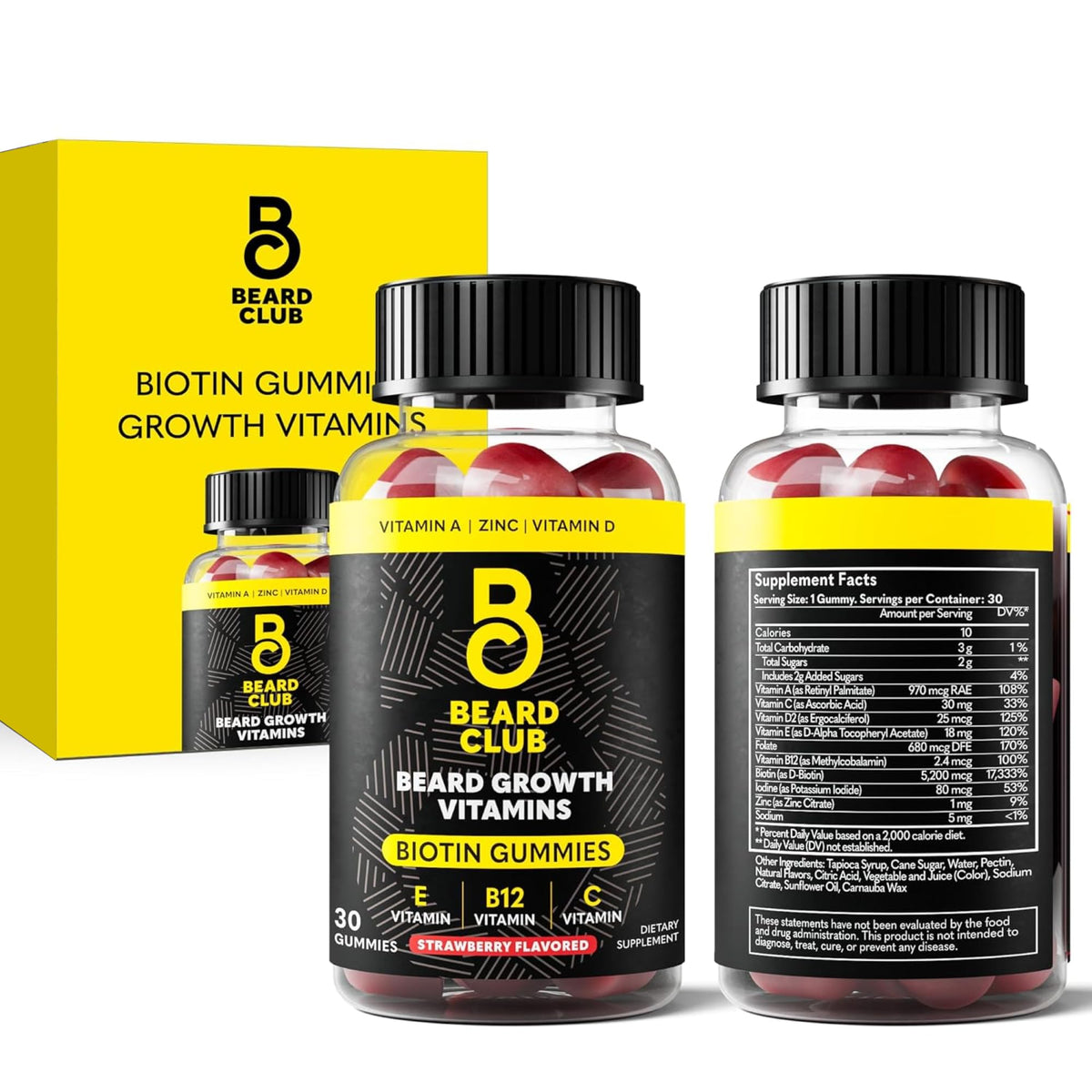 The Beard Club Beard Growth Gummies front view packaging