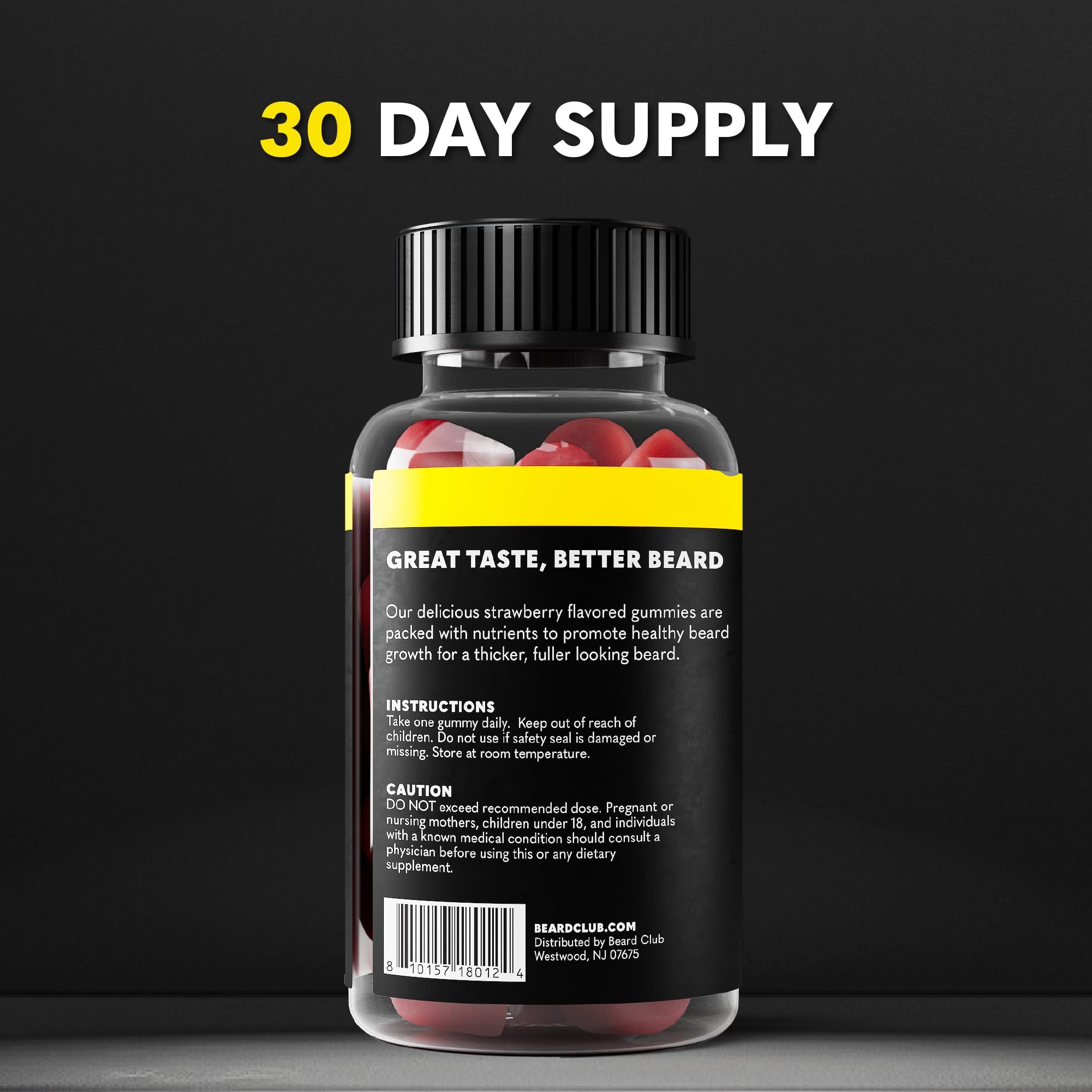 The Beard Club Beard Growth Gummies with a beard grooming kit