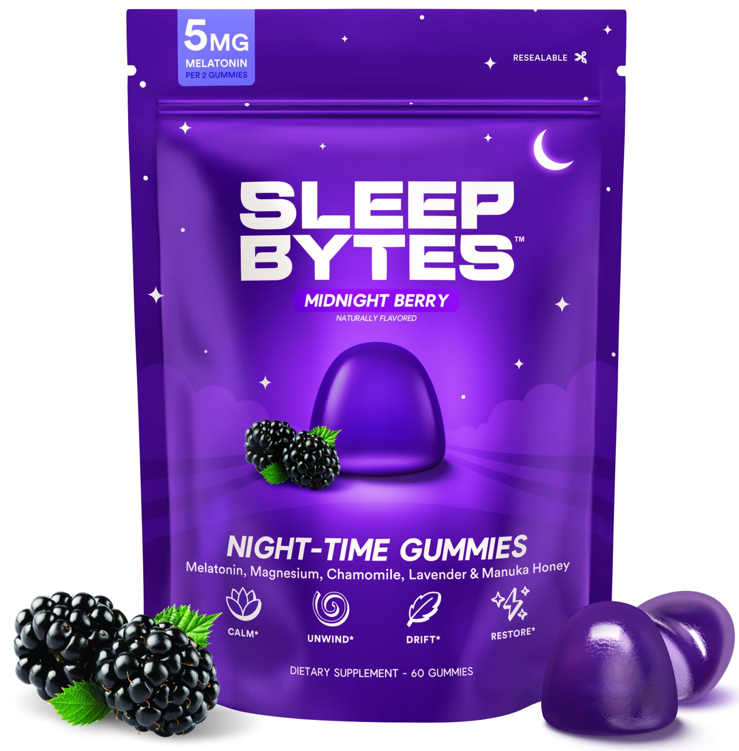 The Bytes Company Sleep Bytes Melatonin Gummies front view