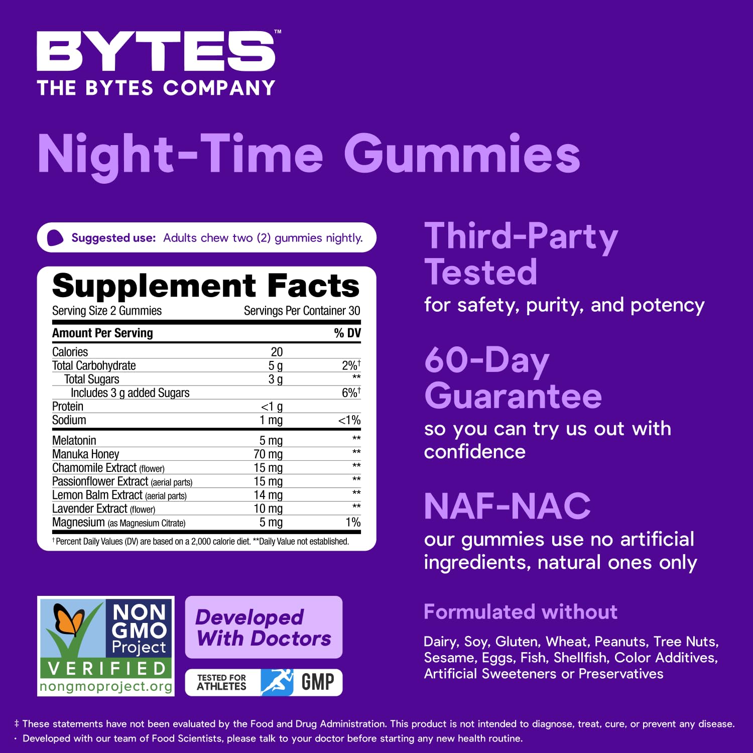 The Bytes Company Sleep Bytes Melatonin Gummies with natural ingredients
